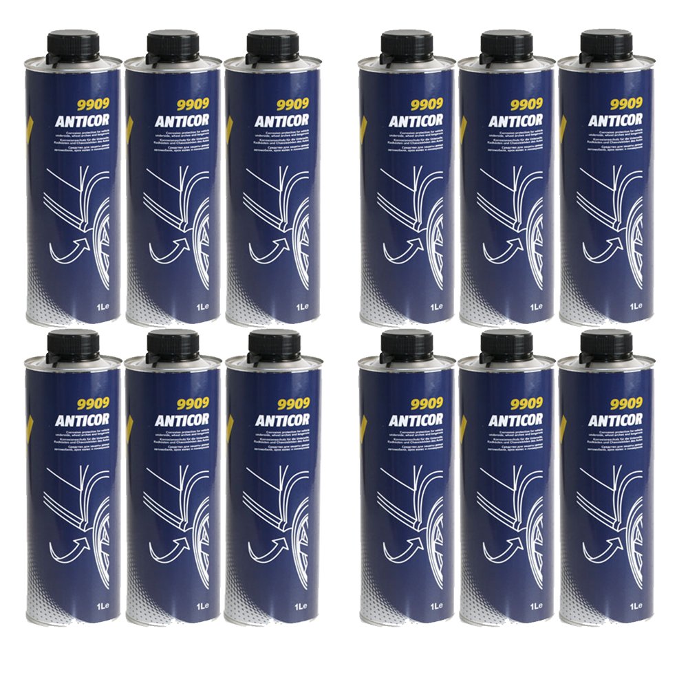 MANNOL 12 x 1000ml 9909 Anticor Schwarz/Unterbodenschutz Bitumen Steinschlagschutz