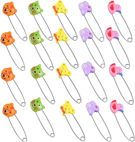 Miniatura 10 de 10 pasadores de seguridad para animales, pasadores de pañales de acero inoxidable con cabeza de plástico, pasador de seguridad de bloqueo para Como