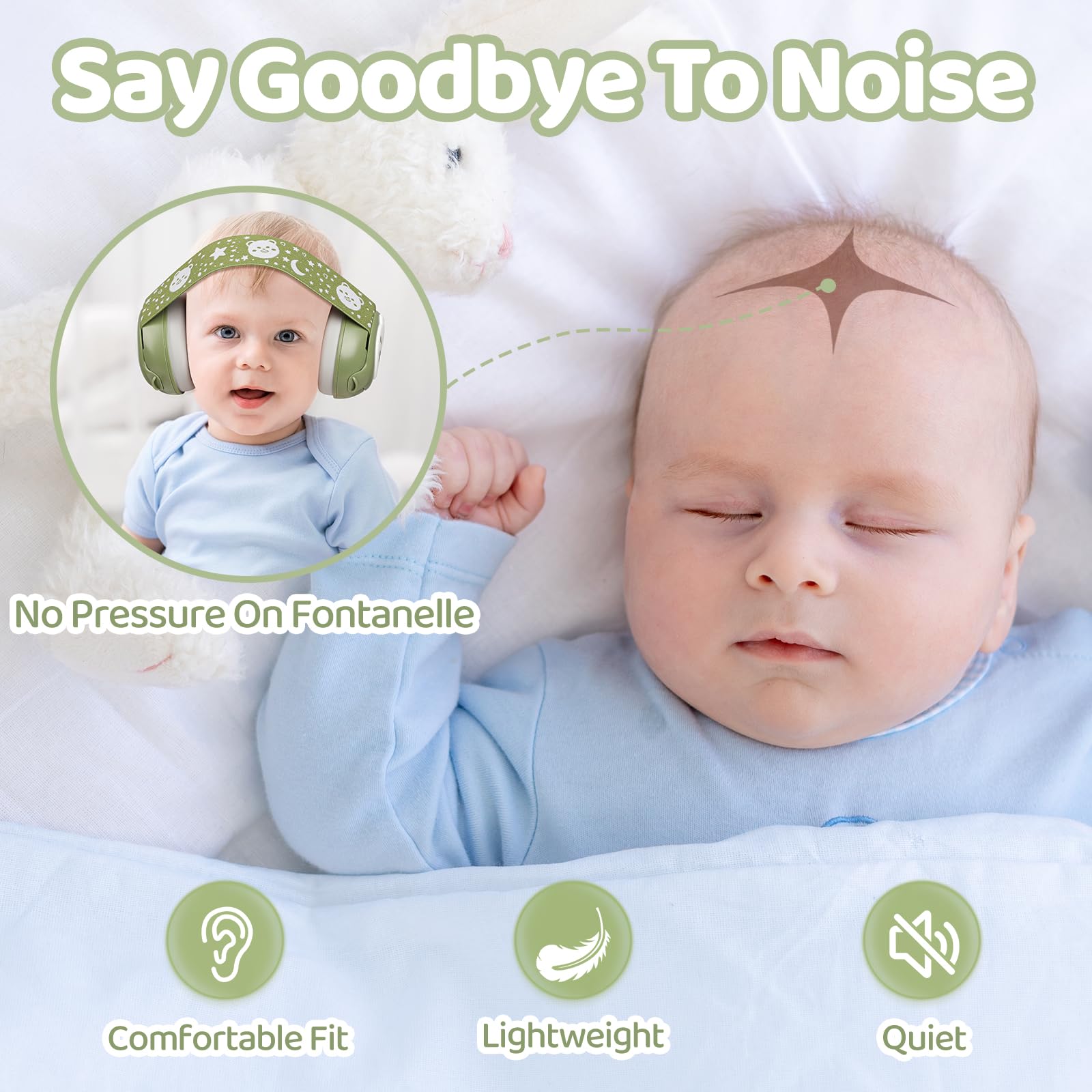 YomauiYee Baby Noise Cancelling Headphones 0-36 Months, 25dB NRR Hearing Protection for Babies & Toddlers - Image 3