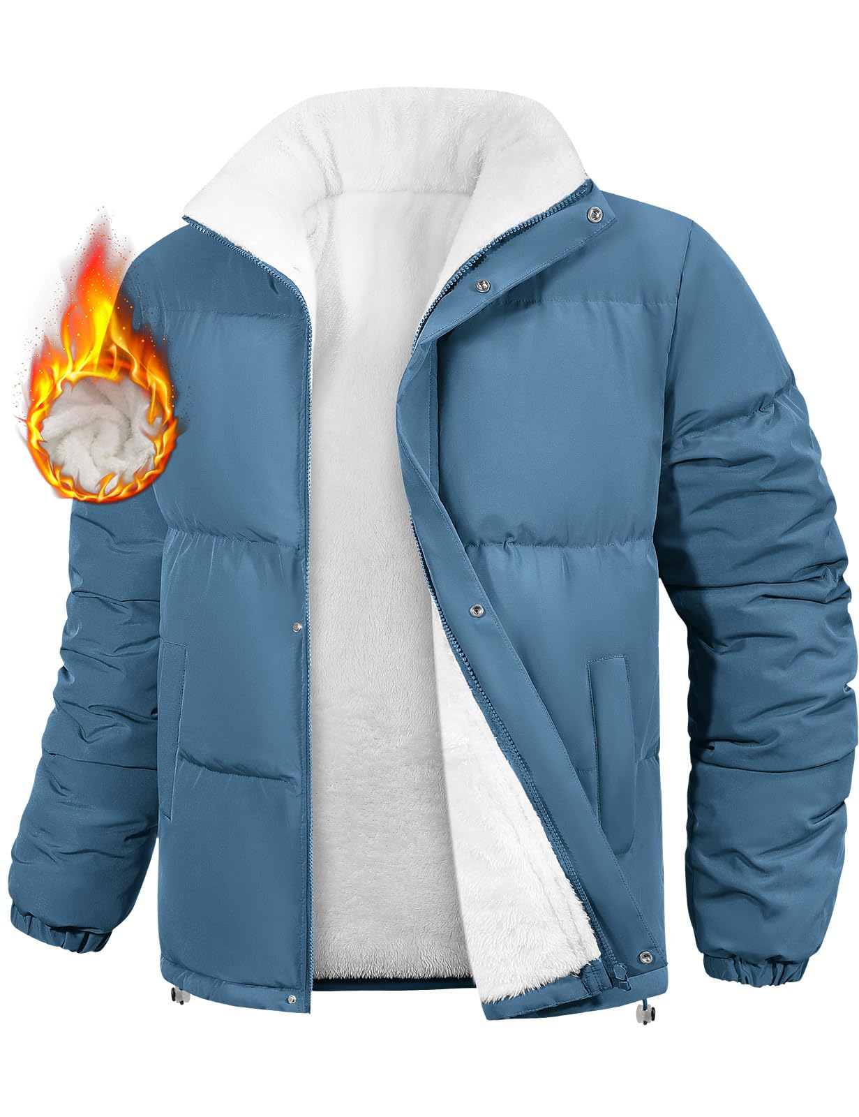 RITOSTA Giubbotto Invernale Uomo Casual Giacca in Pile da Lavoro Termica Jacket Piumino Cappotto Elegante Felpa Imbottita Giaccone Manica Lunga Sport e Tempo Libero con Cerniera