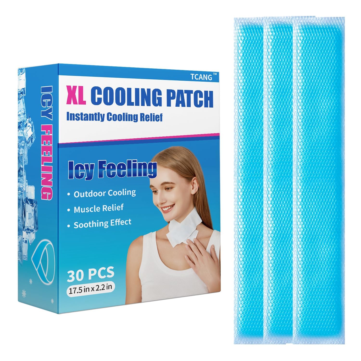 Photo 1 of 30 Sheets Instant Cooling Patches for Outdoor Activities Summer Heat Relief - Extended Disposable Cooling Ice Packs for Neck Body, Camping Hiking Sports, Instant Temperature Drop