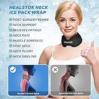 Vista 2 de Envoltura de hielo para el cuello, envoltura de cabeza de hielo, compresa fría para lesiones de cuello, terapia reutilizable de frío y caliente, gel