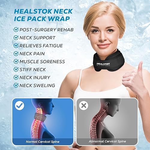 Miniatura 2 de Envoltura de hielo para el cuello, envoltura de cabeza de hielo, compresa fría para lesiones de cuello, terapia reutilizable de frío y caliente, gel