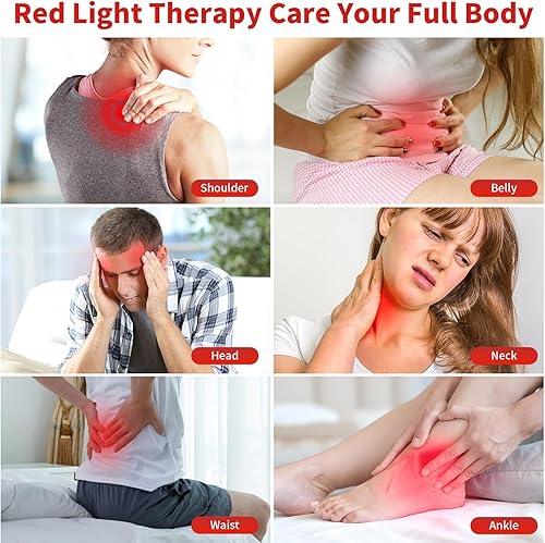 Miniatura 5 de Cholas Terapia de luz roja para cara y cuerpo, dispositivos de terapia de luz infrarroja roja de 5 cabezales con soporte, 5 niveles de brillo