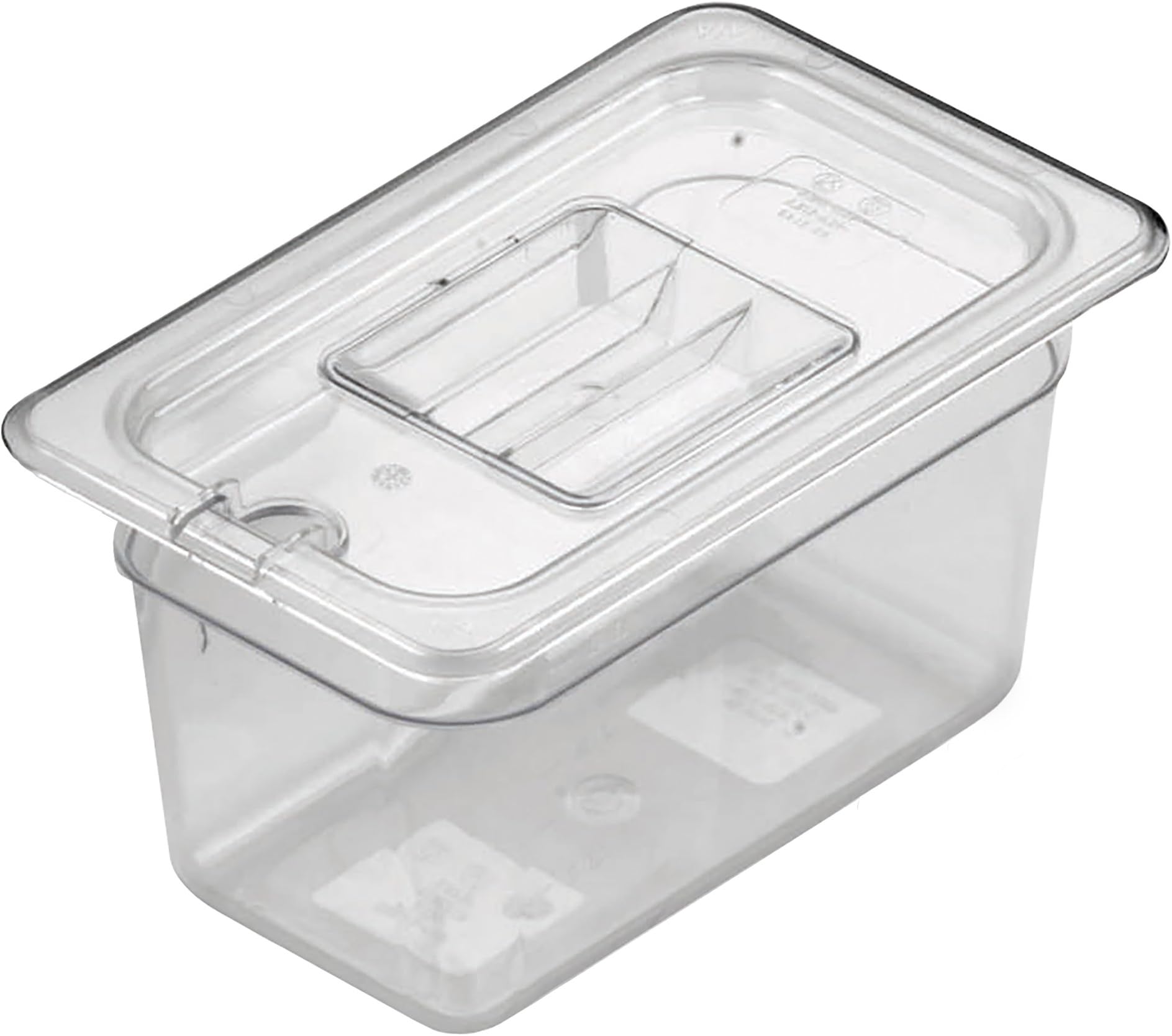 Gastronorm Food Storage Container Deep Service Catering Pan, Durable Polycarbonate Dishwasher Safe BPA Free, 26.5 cm x 16.2 cm x 15 cm - Quarter Size, Clear