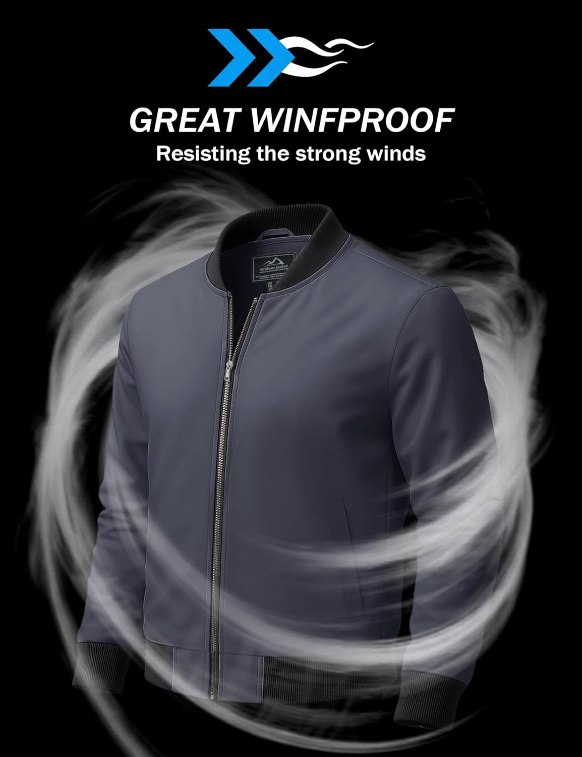 MAGCOMSEN Men's Bomber Jacket Lightweight Casual Zip Up Windbreaker Spring Fall Golf Coat with Pockets - Image 4