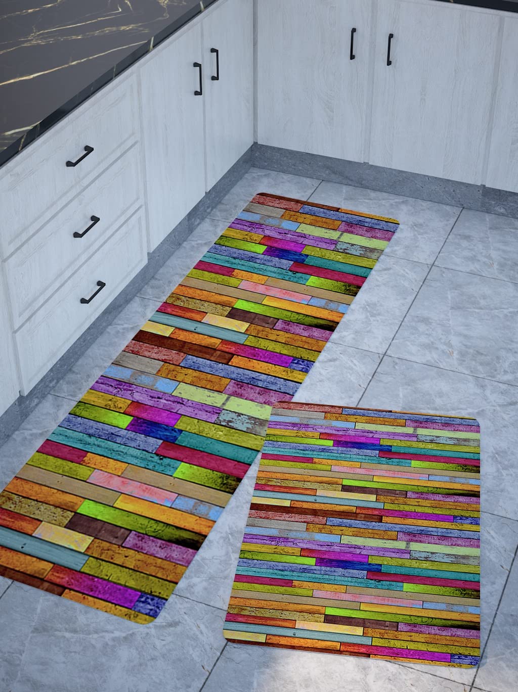 RYNS Antideslizante Alfombrilla 70x230cm PVC Impermeable y Resistente al Aceite Moderna Alfombra Cocina Mejor Calidad Diferentes Dimensiones para Corredor Cocina Sala, D
