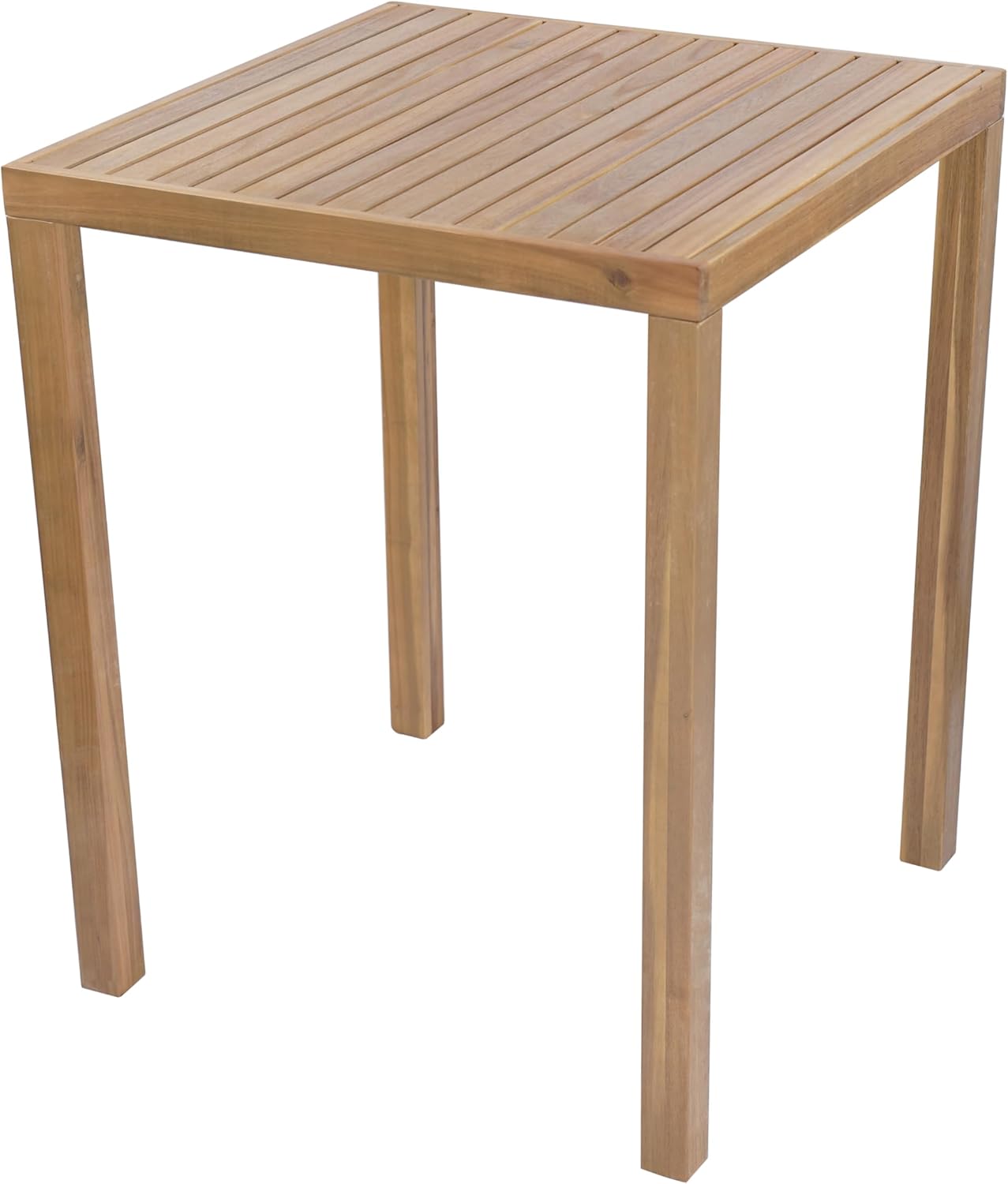Christopher Knight Home Gree Acacia Wood Outdoor Bar Table, Wooden Patio Bar Height Table, Square Kitchen Coffee Bar Table, Patio Furniture Set, Light Brown