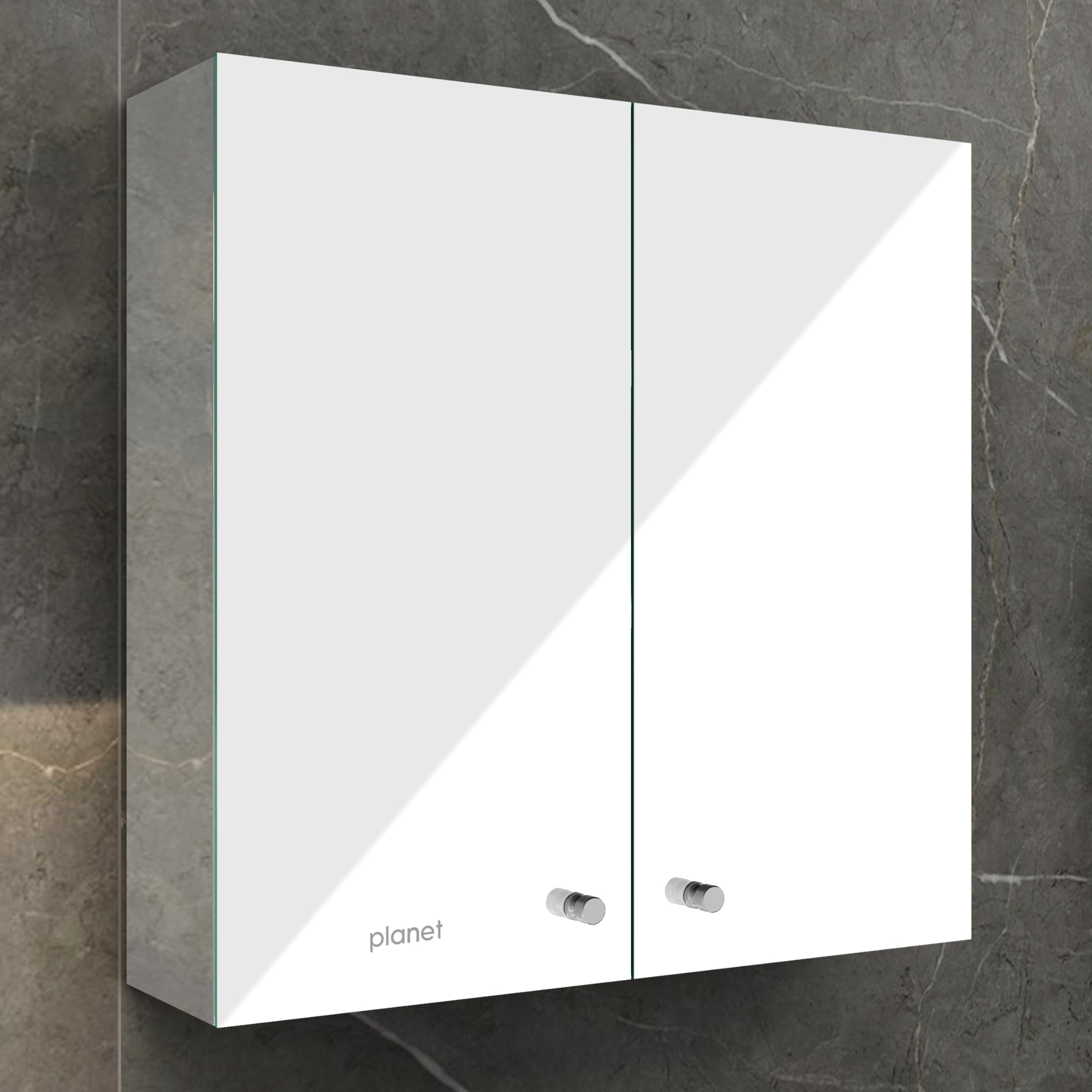 Plantex Premium Bathroom Cabinet with Mirror/304 Stainless Steel Bathroom Mirror with Storage/Shelf for Wall with Mirror (18x18 Inch-Chrome)-image-35