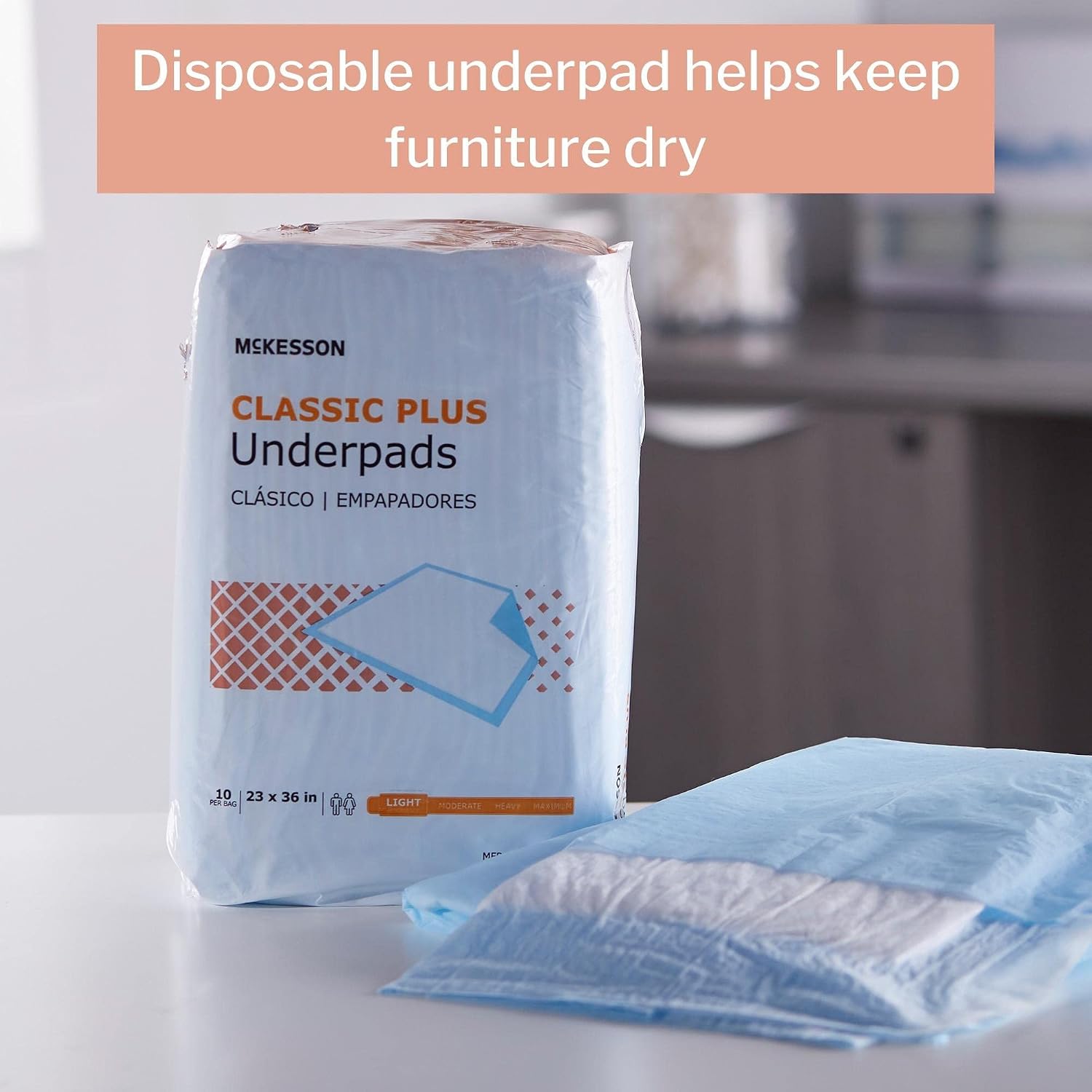 McKesson Lite Underpad 23 X 36 Inch Light Absorbency Disposable, Case of 150