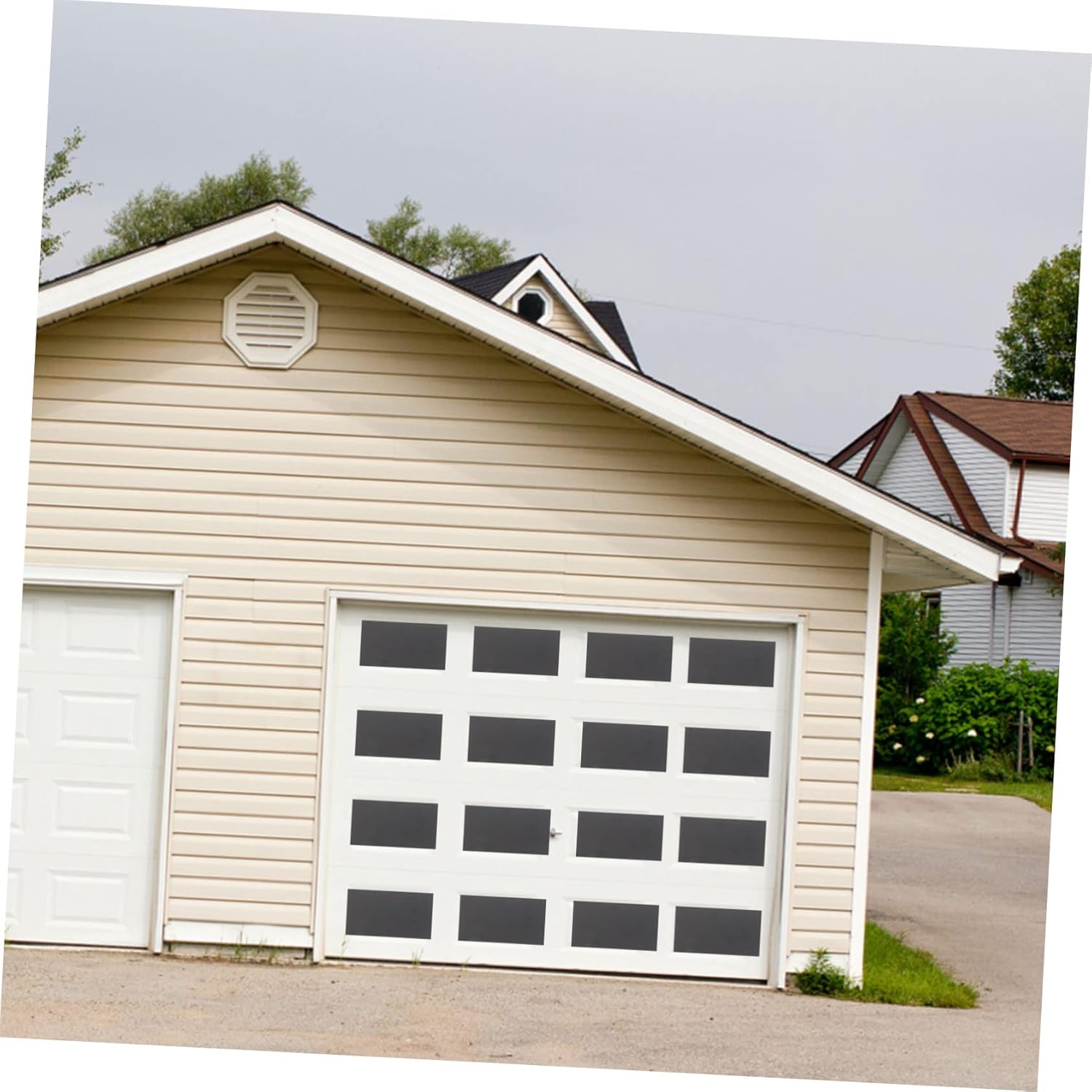 DOITOOL 32pcs Magnetic Garage Door Faux Window Panels Easy to Install Magnetic Sheets for Car Garage Decor Compatible Doors