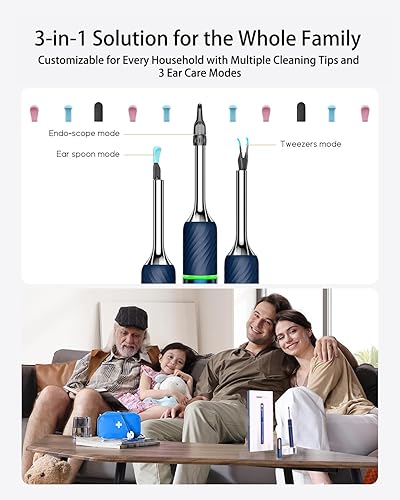Miniatura 5 de Bebird Pro Note5 Herramienta de eliminación de cera de oído, pinzas para cámara, otoscopio limpiador de oídos con cámara y luz, removedor