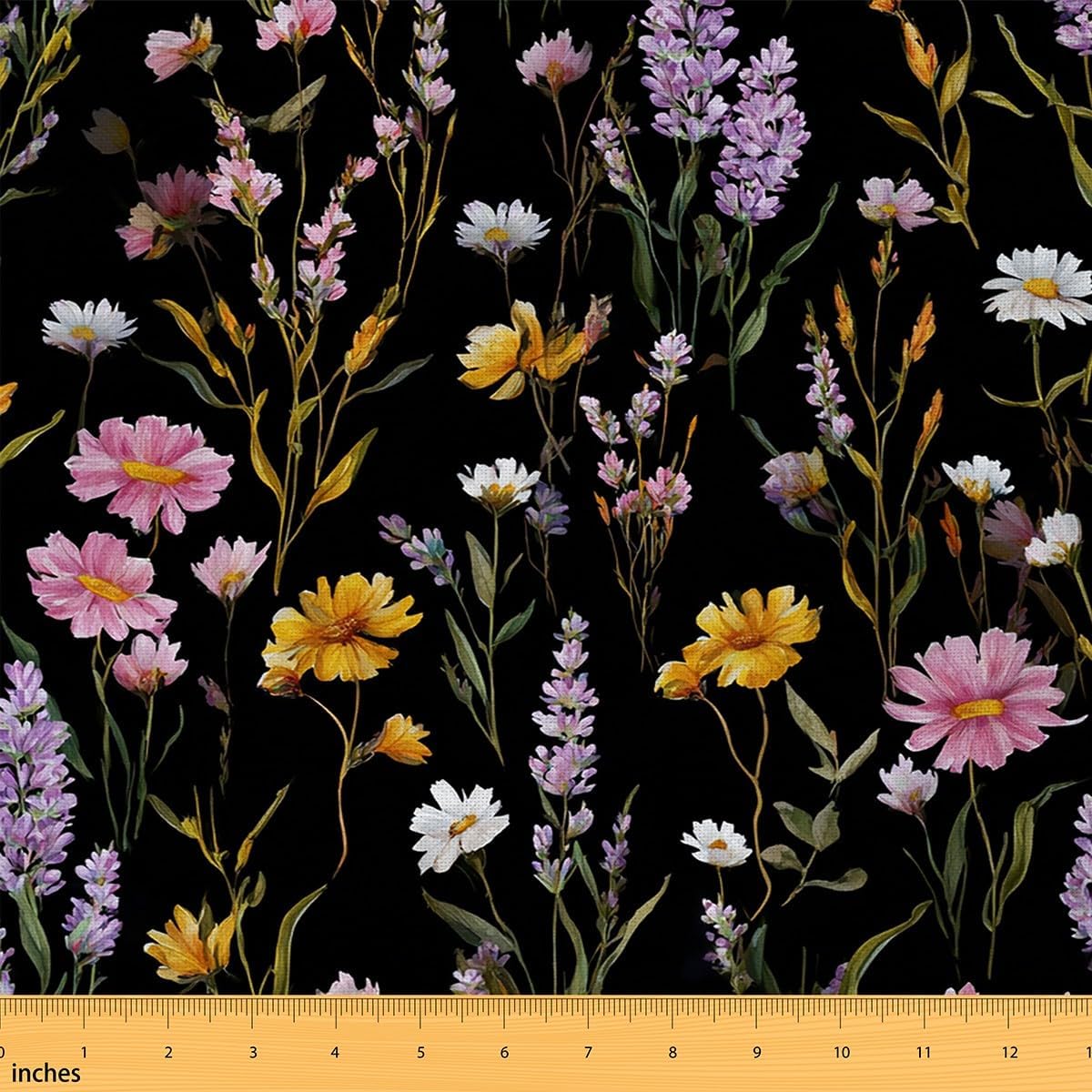 Feelyou Boho Fabric by The Yard Bohemian Wavy Upholstery Fabric for Sewing Crafting Rainbow Embroidered Waves Print Indoor Outdoor Decor for Home DIY Projects Geometric Tribal Ethnic 5 Yards