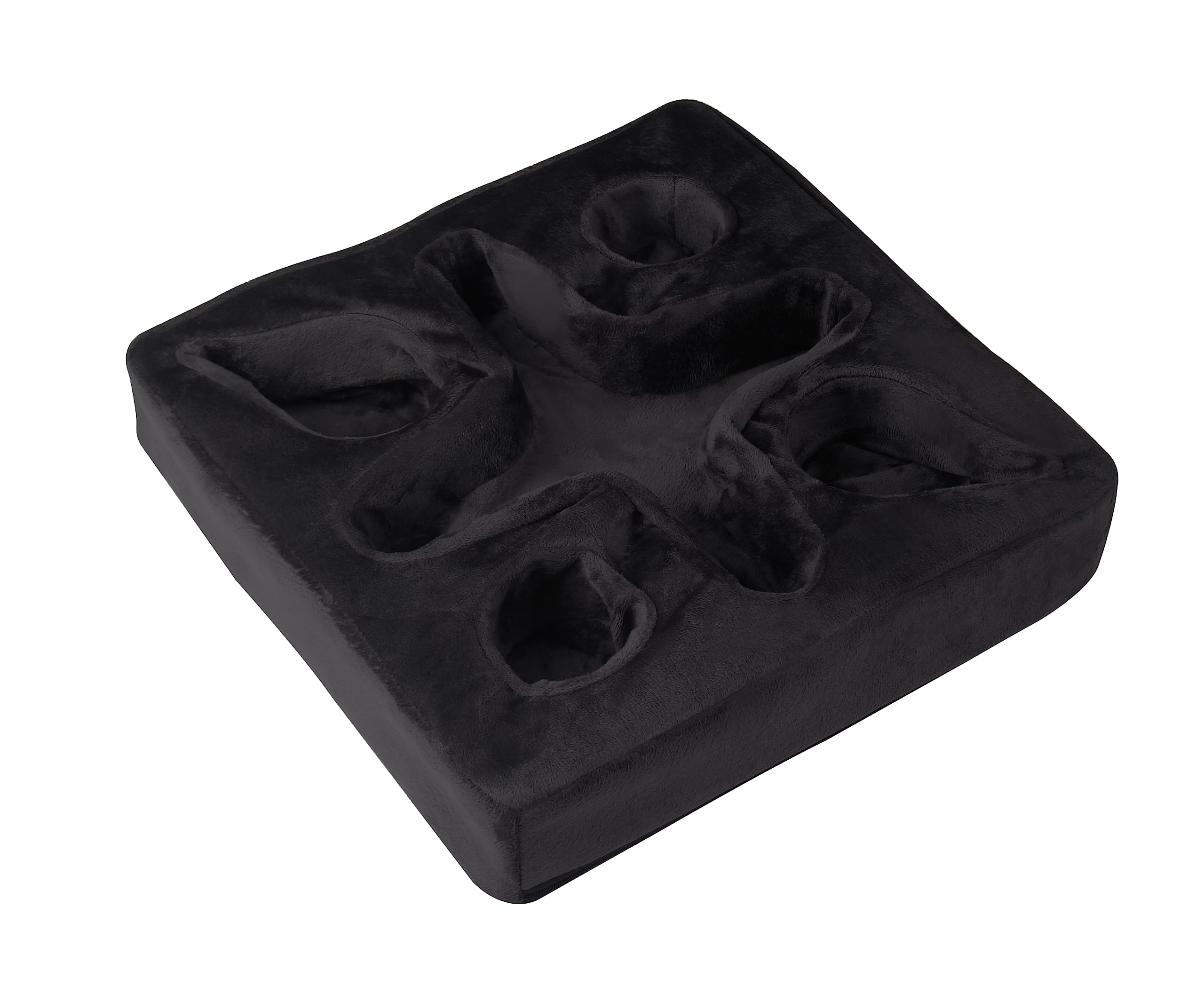Couch and Bed Cup Holder Pillow, Sofa Refreshment Tray for Drinks/Remote Control/Snacks Holder (Black)