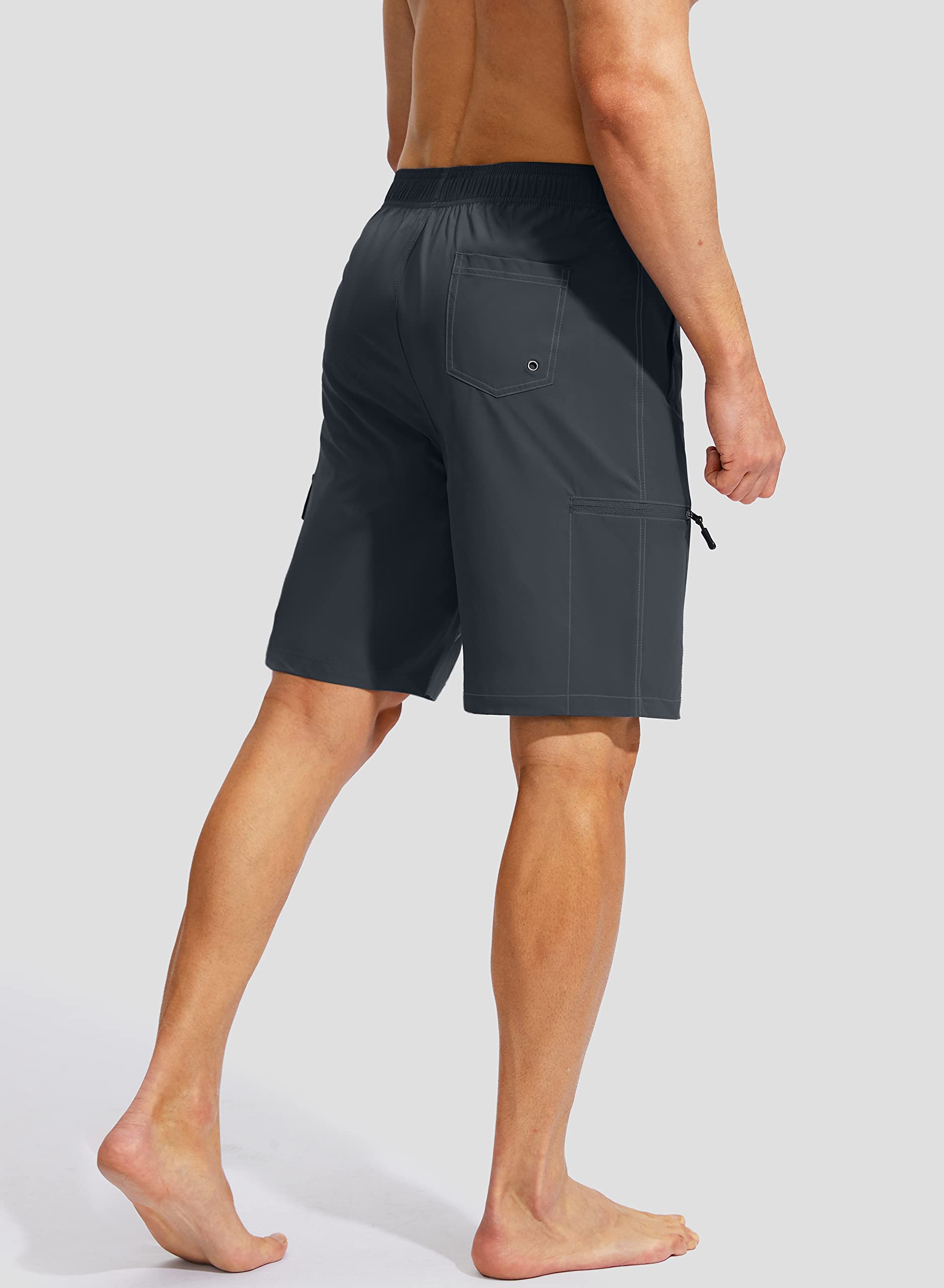 Kayrth Costume da bagno da uomo Quick Dry Board Shorts con 5 tasche Costumi da bagno da uomo - No Mesh Liner, Grigio acciaio, XXX-Large