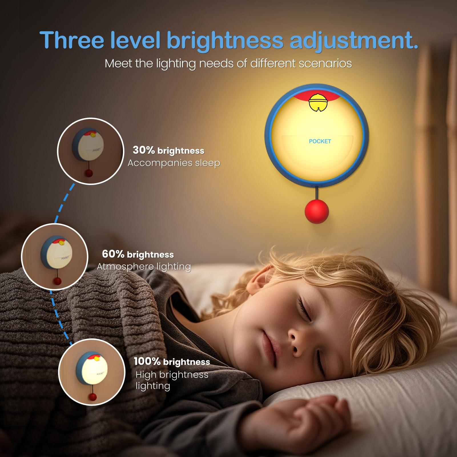 Nachtlicht für Kinder, 3-stufige dimmbare Silikonlampe, wiederaufladbares Touch-LED-Licht für Kleinkinder, Baby, Stillen, Nachttisch und Kinderzimmer, Dekoration, Geschenke für Kinder