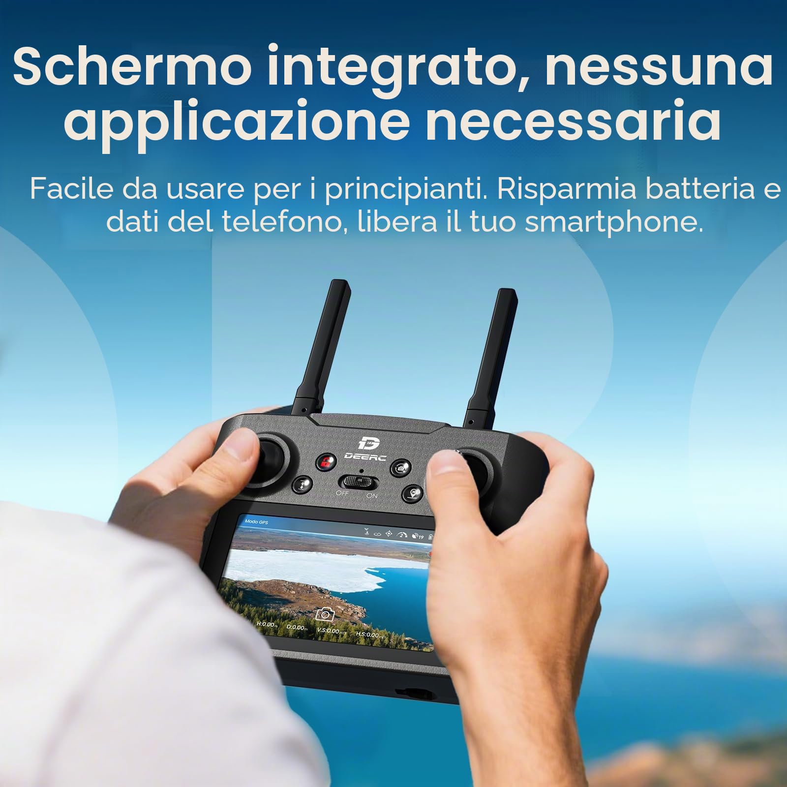 DEERC D35Pro Drone con Fotocamera 4K, Professionale per Adulti, Controller con Schermo HD, Motori Brushless, GPS, Follow Me, Ritorno Automatico, Trasmissione 5G, 40 Min di Volo