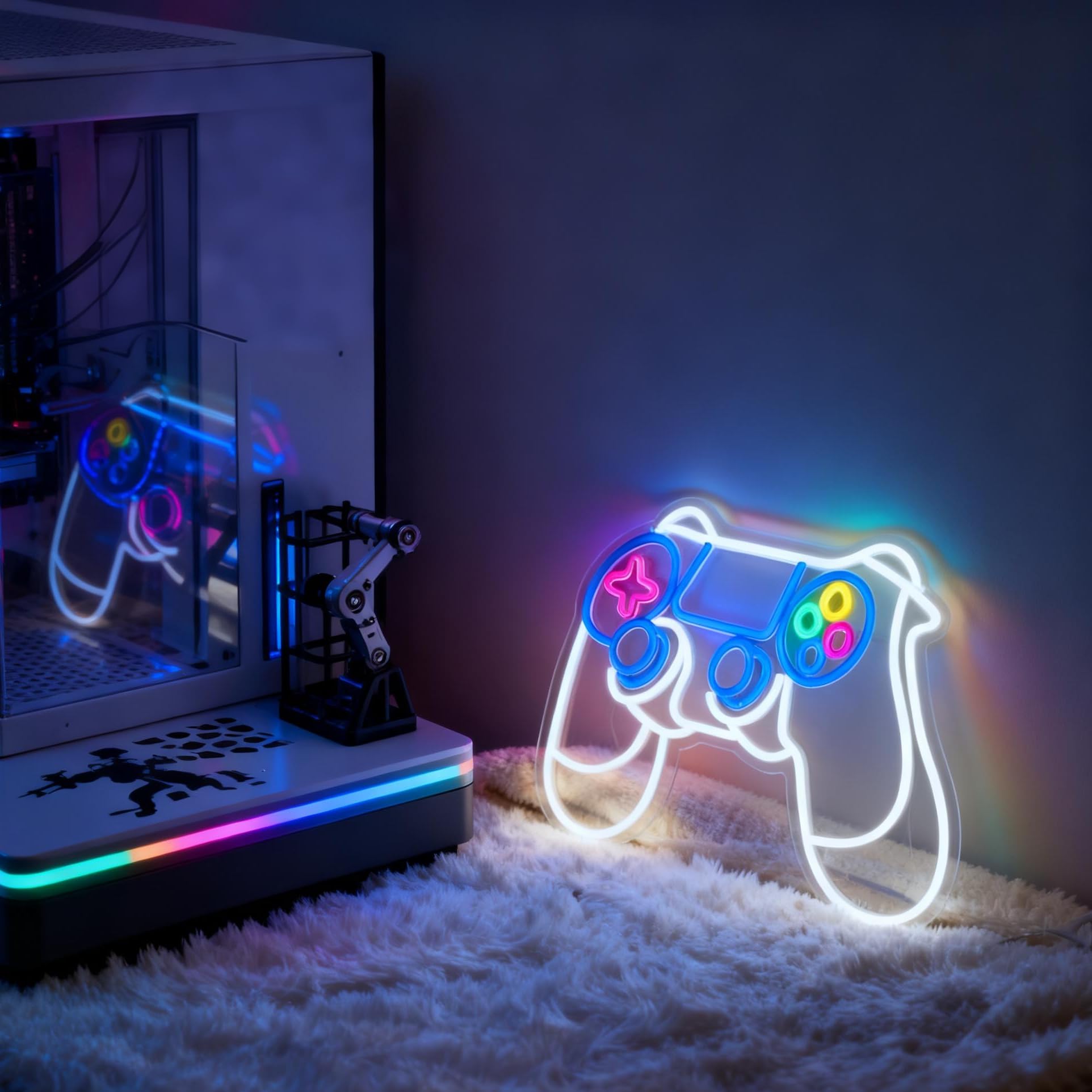 Cartello al neon con controller di gioco, luce al neon decorativa alimentata tramite USB, per sala da gioco, adolescenti, ragazzi, ragazze, camera da letto, soggiorno, tavolo da parete, decorazione a