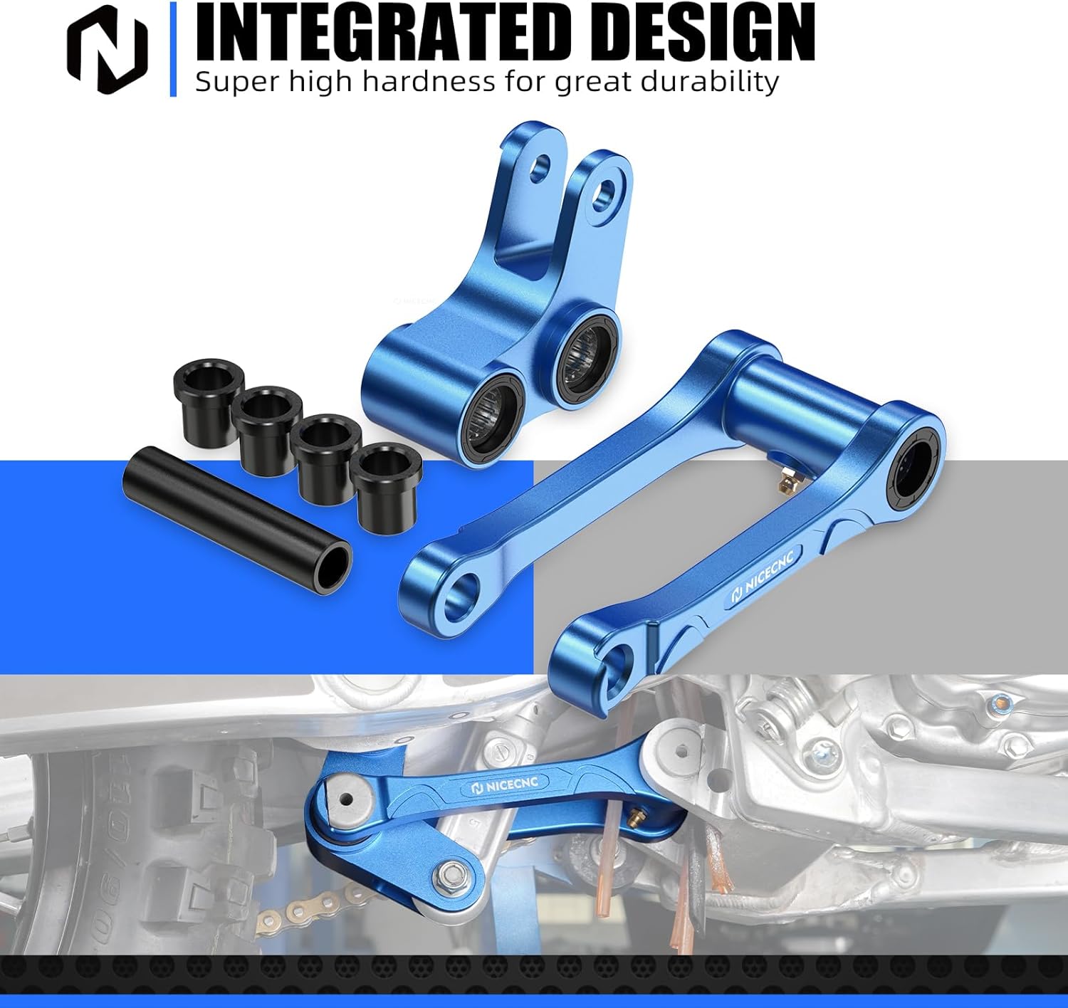 NICECNC Motorcycle Lowering Link Aluminum Compatible with Yamaha YZ125 2006-2024 YZ125X 2020-2023 YZ250 2006-2024 YZ250X 2016-2023 WR250F 2006 WR450F 2006,See Fitment