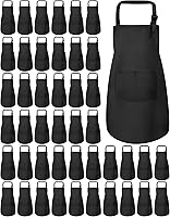 Vista 10 de 30 delantales para niños, delantales ajustables a granel, con bolsillos, para cocinar, pintar, hornear (10 colores, L)