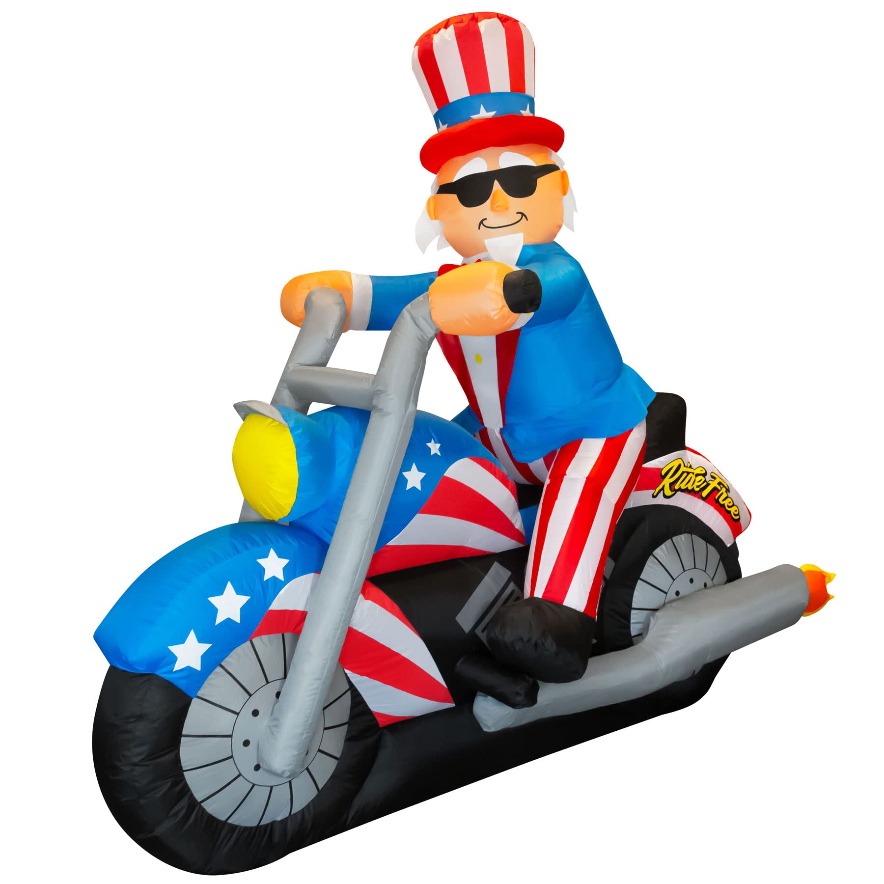 Holidayana 4th of July Inflatable 6ft Uncle Sam Motorcycle - Fourth of July Inflatable Outdoor Decor
