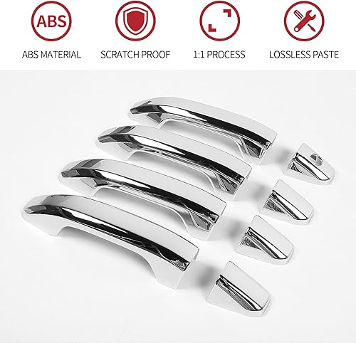 Miniatura 3 de Cubierta para manija de puerta Chevy Silverado Trim Chrome para Chevrolet Silverado GMC Sierra 2014-2024 Accesorios exteriores cromados 4 unids