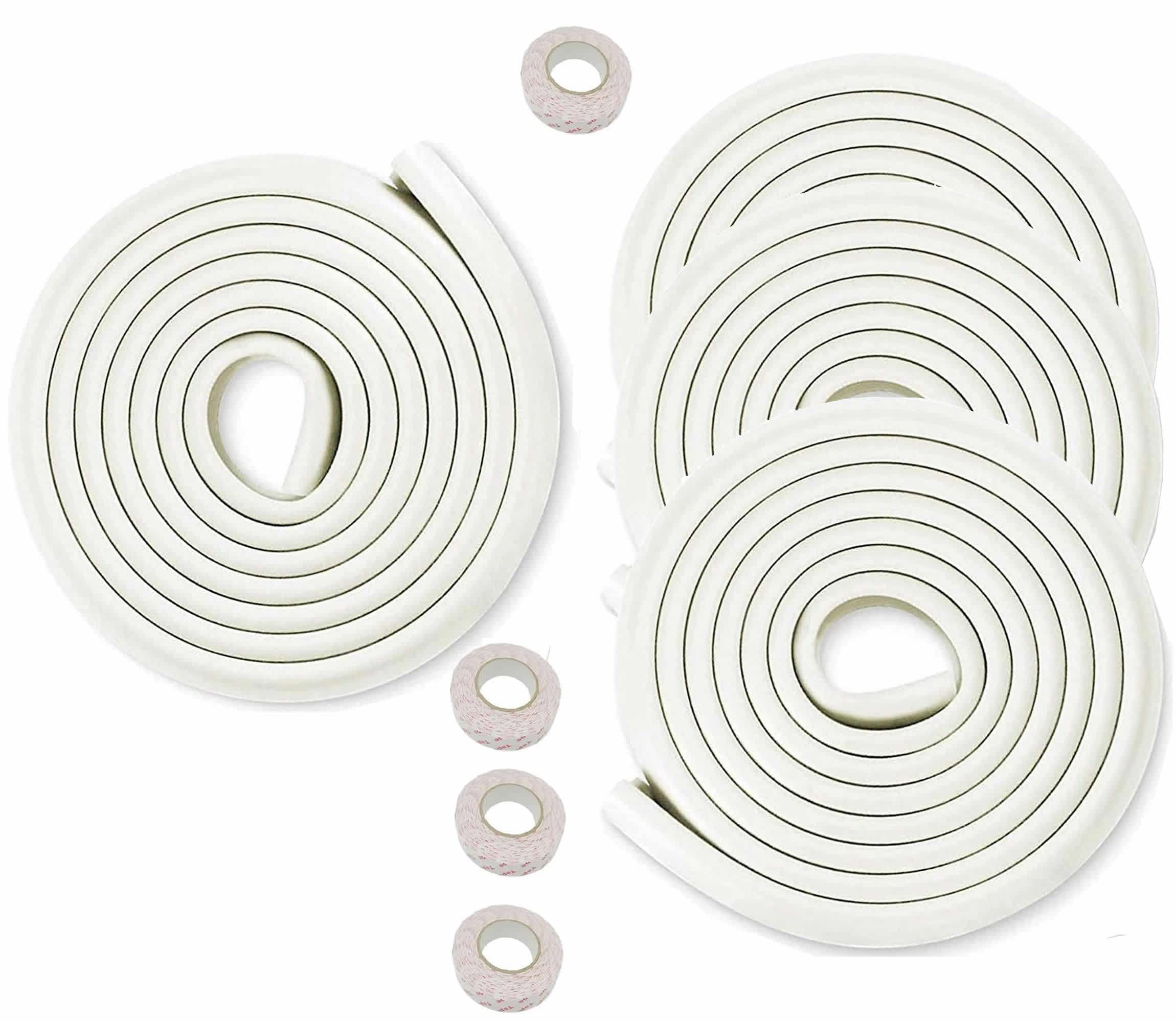 20M Protezione Bordi L-Forma Protezioni Antispigolo in Schiuma Sicurezza dei Vostri Bambini, Striscia Paraspigolo Spigolo, Extra Spesso Bordi Protezione, 4x5m, Off-Bianco KXD7000 Off-White