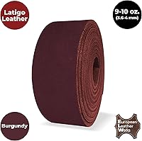 Vista 5 de ELW 9-10 oz (0.142-0.157 in) Latigo Cinturón de cuero Grado Correas y tiras Tamaño: 1.25"x72" (3.2x183cm) Borgoña Cuero de vaca de grano