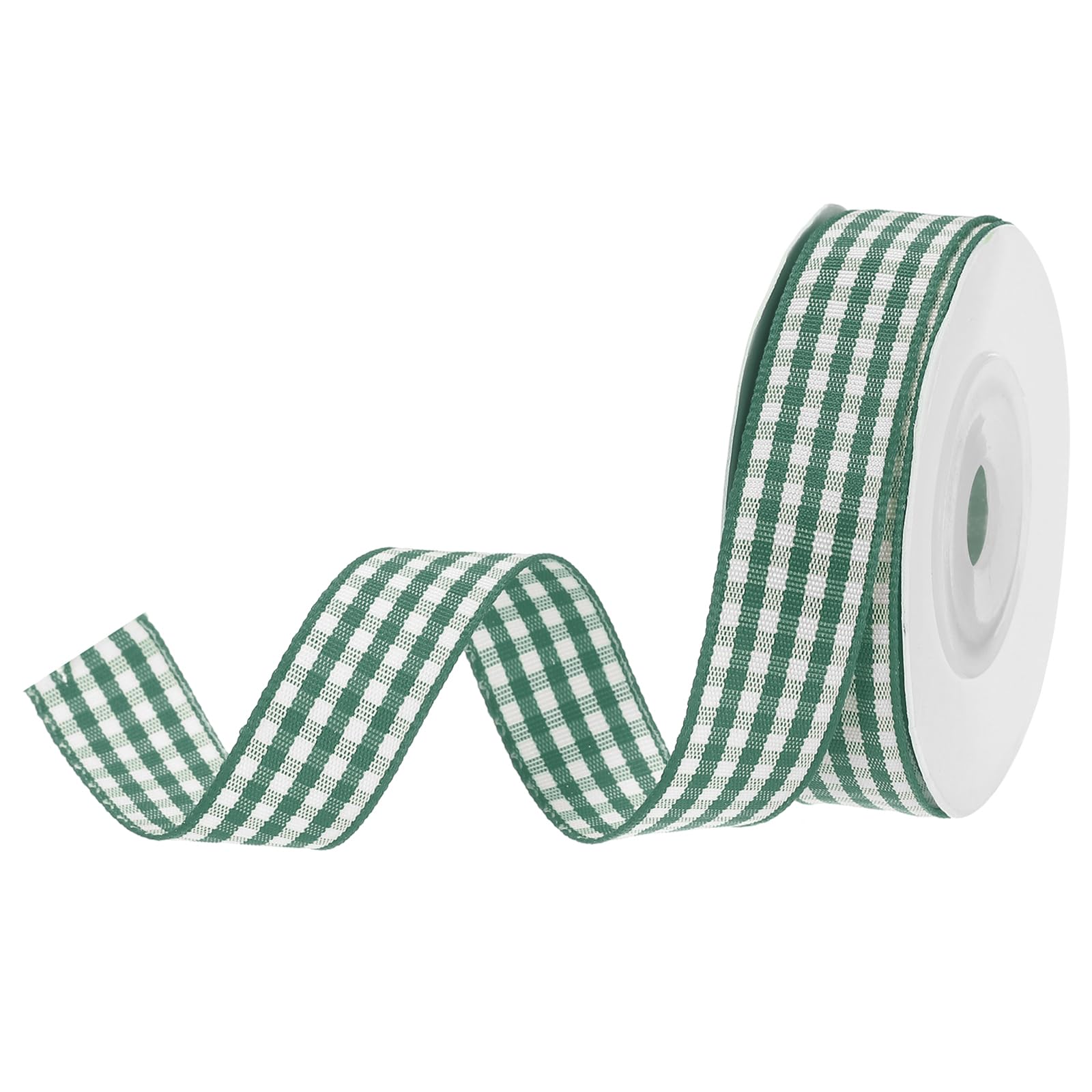 DMiotech 5/8 Inch 10 Yards Gingham Ribbon, Checkered Ribbon Plaid Ribbon for Gift Wrapping Decoration Art Craft DIY Moss Green