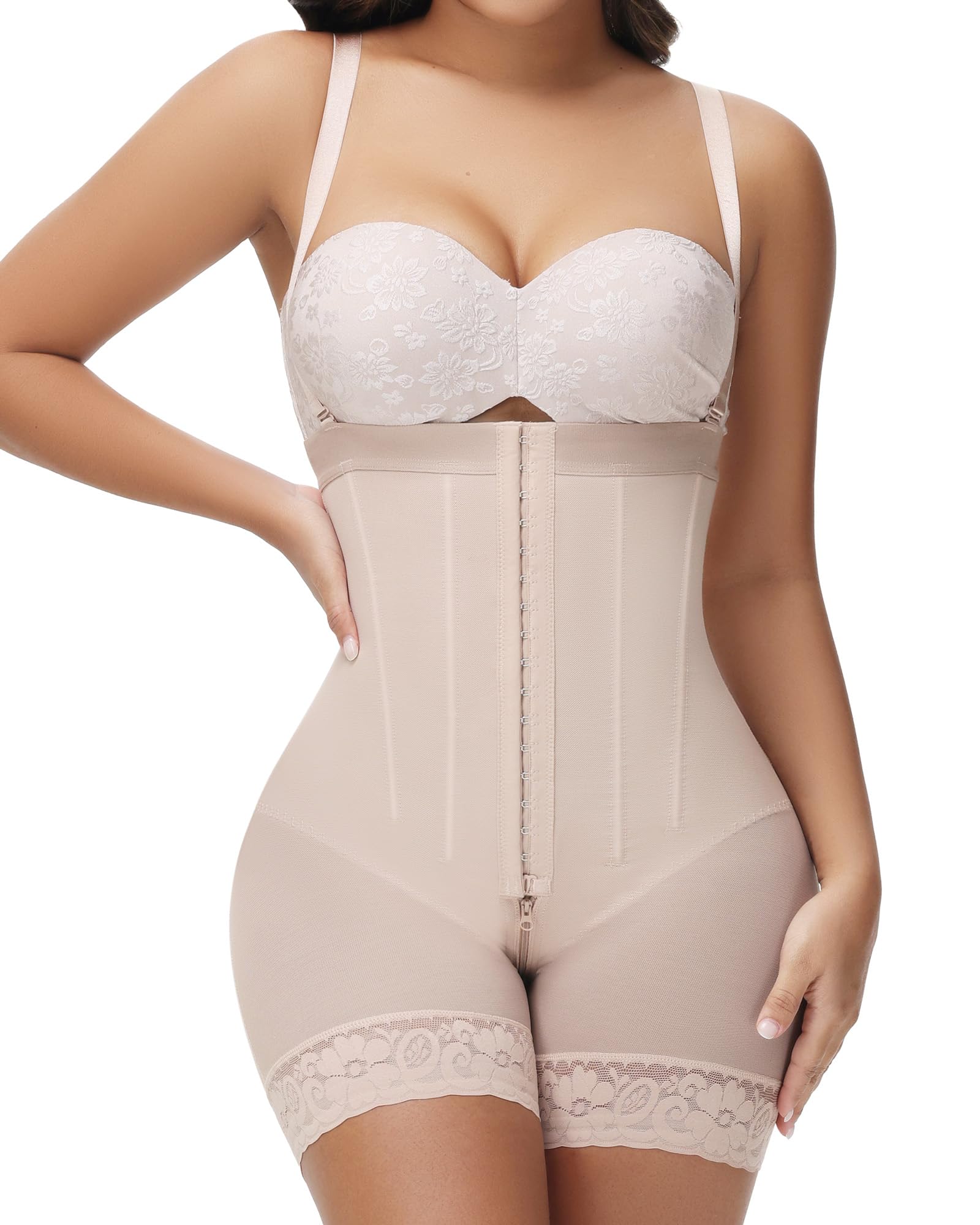 SHAPSHE Faja Body Shaper Postpartum Butt Lifting Colombianas Tummy Control Compression Garmen Beige 3XL