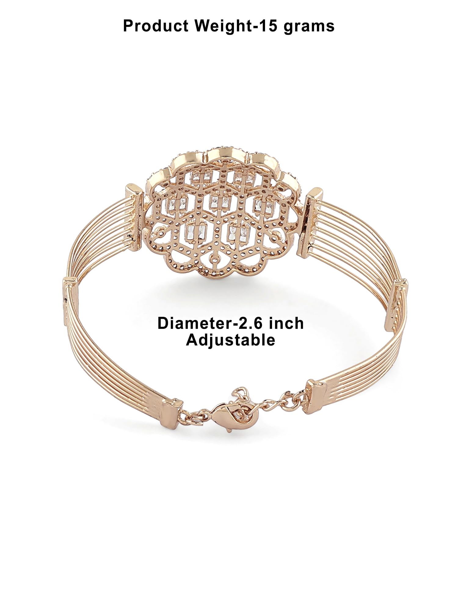CZ Brass Kada Bracelet - Women's Jewelry Accessory