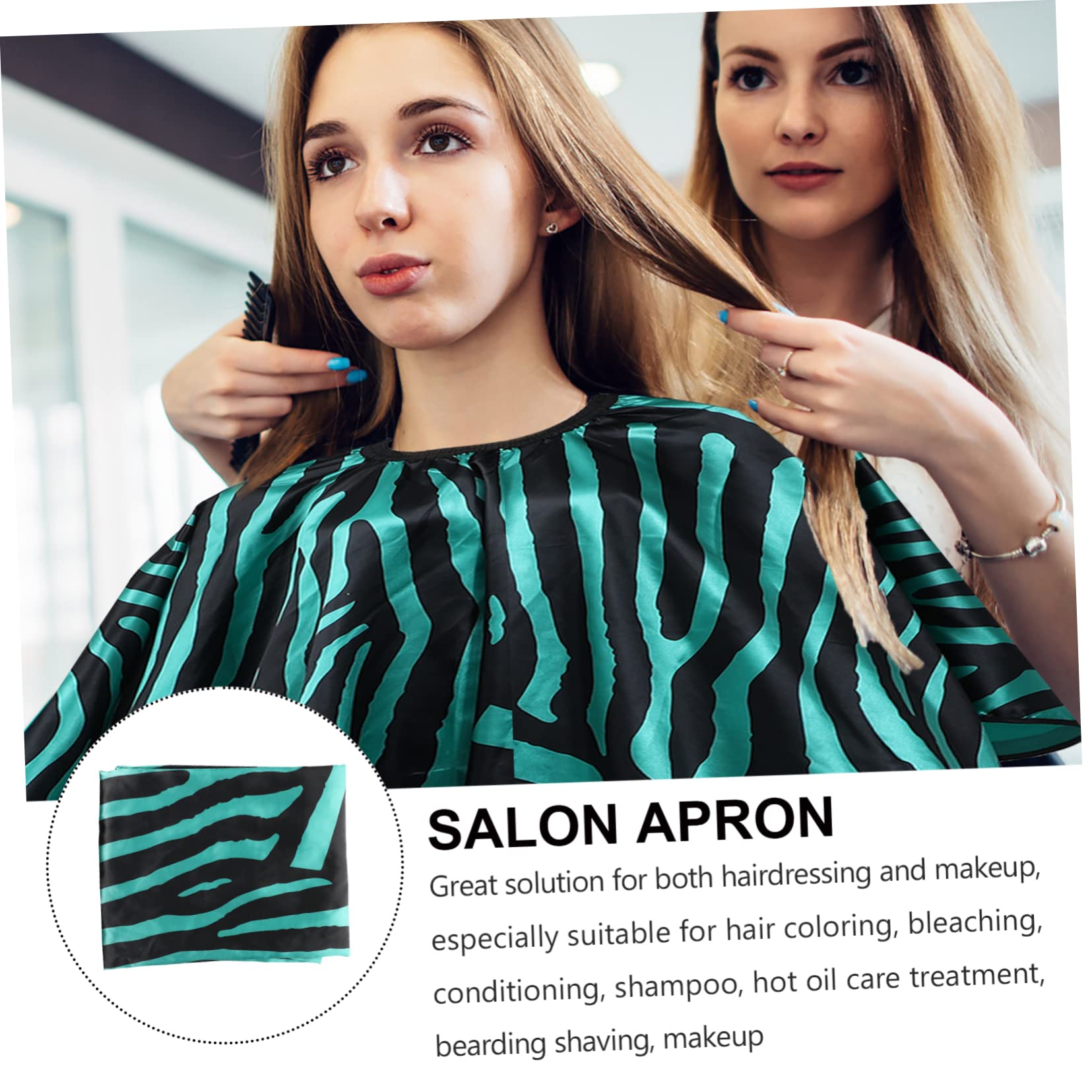 Healvian Cape de Coiffure Imperméable en Satin Vert à Col Réglable | Respirant, Garde les Vêtements Propres et Secs, Finition Élégante pour Salon