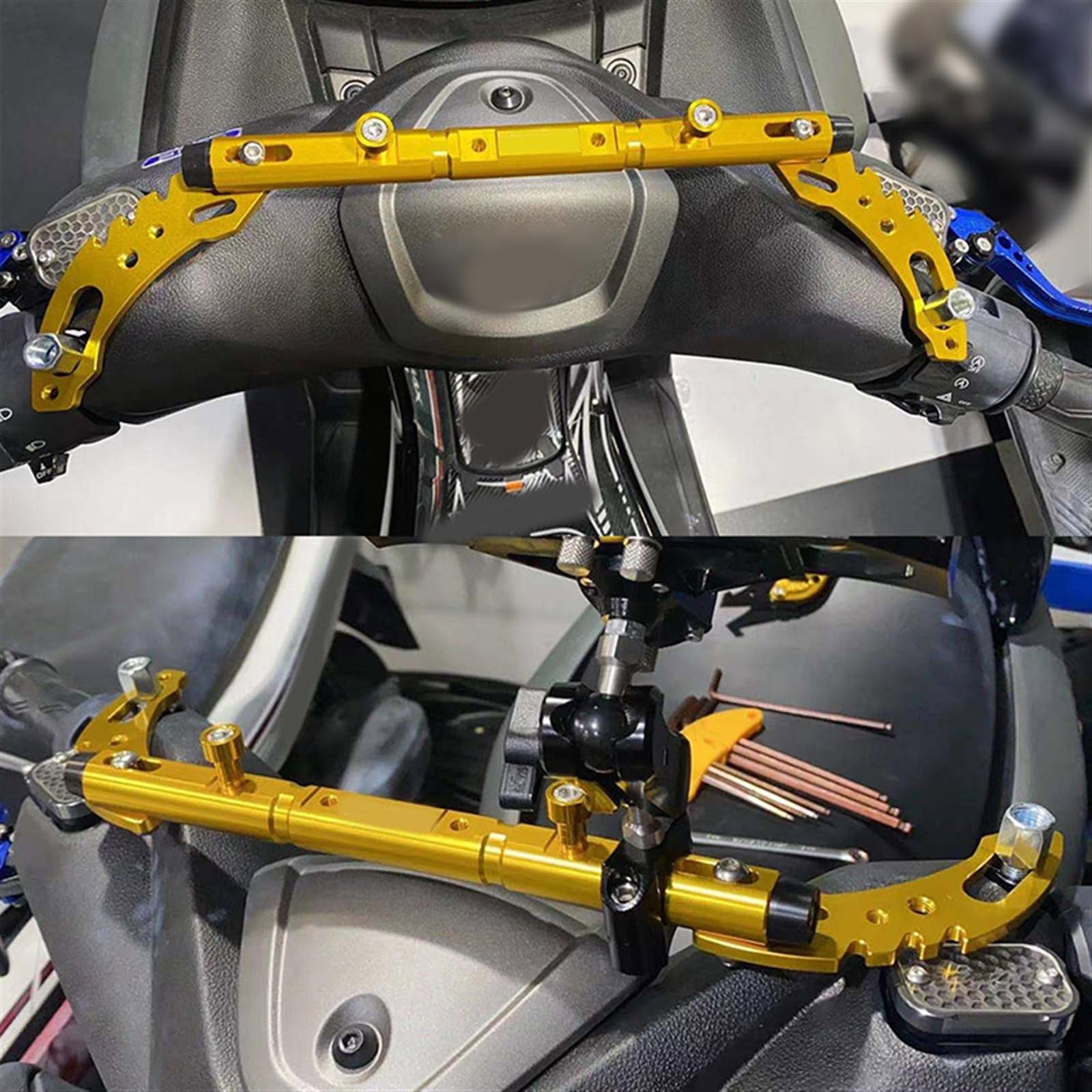 Barra De Equilibrio con Mango Dirección Sólida 22mm, Soporte para Teléfono Móvil, Navegación, Varilla Fijación para Yamaha YZF R7 YZFR7 2021-2022