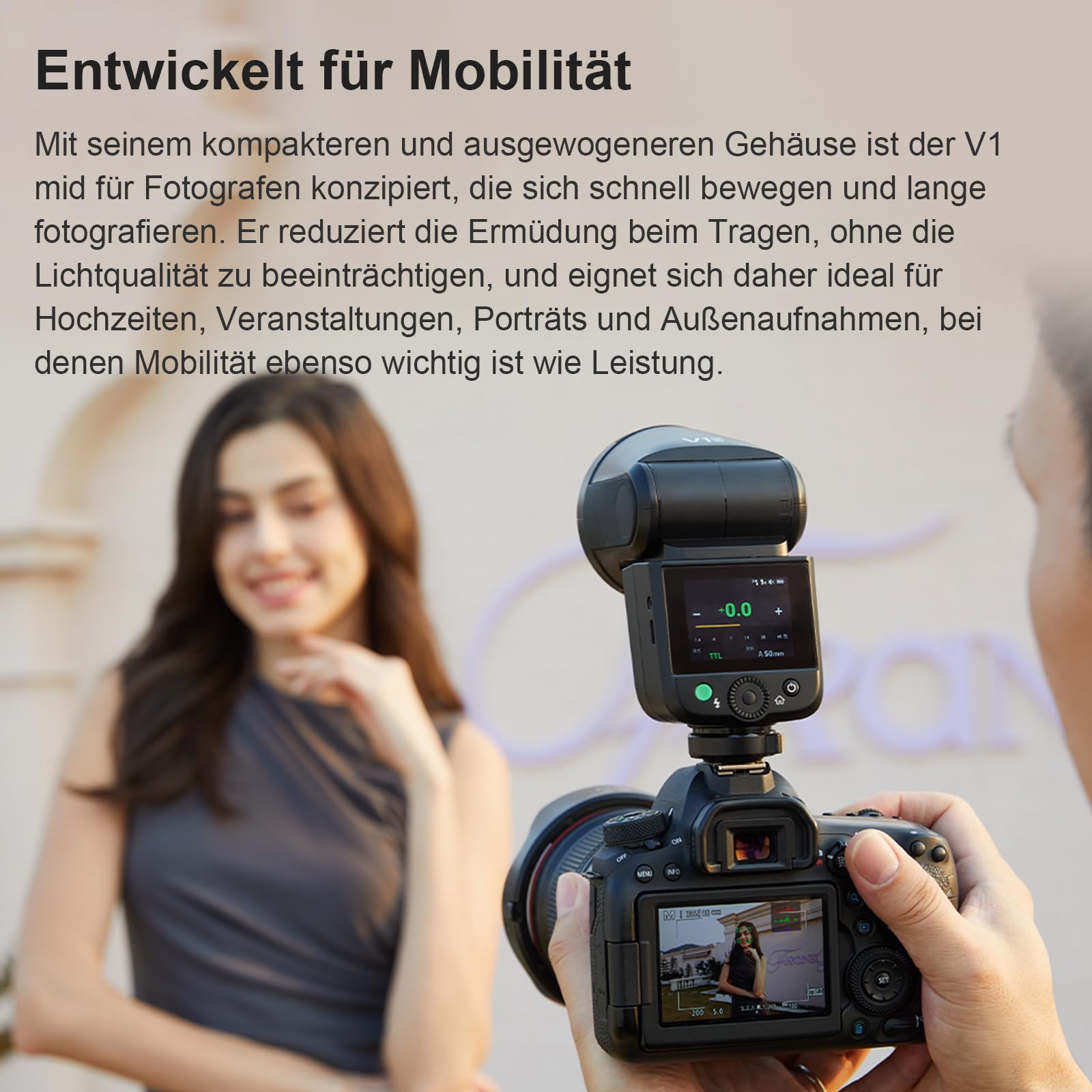 GODOX V1 MID S Kamerablitz für Sony,V1mid-S TTL Rundkopf Kamera Blitz,55Ws Reiseblitz 650+ Blitze 2.4G HSS 1/8000s V1midS Blitz für Sony Alpha A9III a7III a7CII a7IV a7C a7RV a7 a6700 a6400 ZV-E10 II