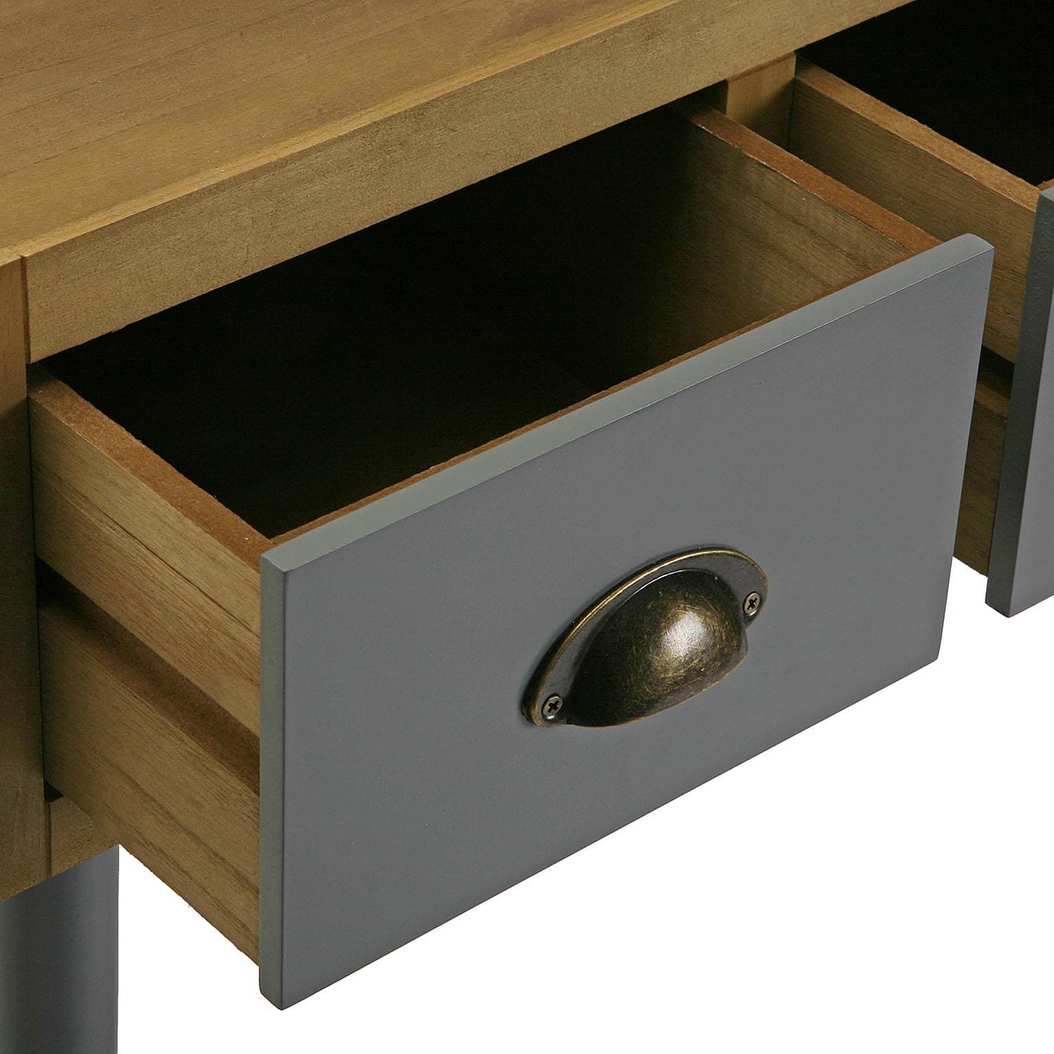 Versa Pandora Mueble Recibidor Estrecho para Entrada o Pasillo, Mesa Consola, con 3 cajones, Medidas (Al x L x An) 79 x 30 x 90 cm, Madera, Color Marrón