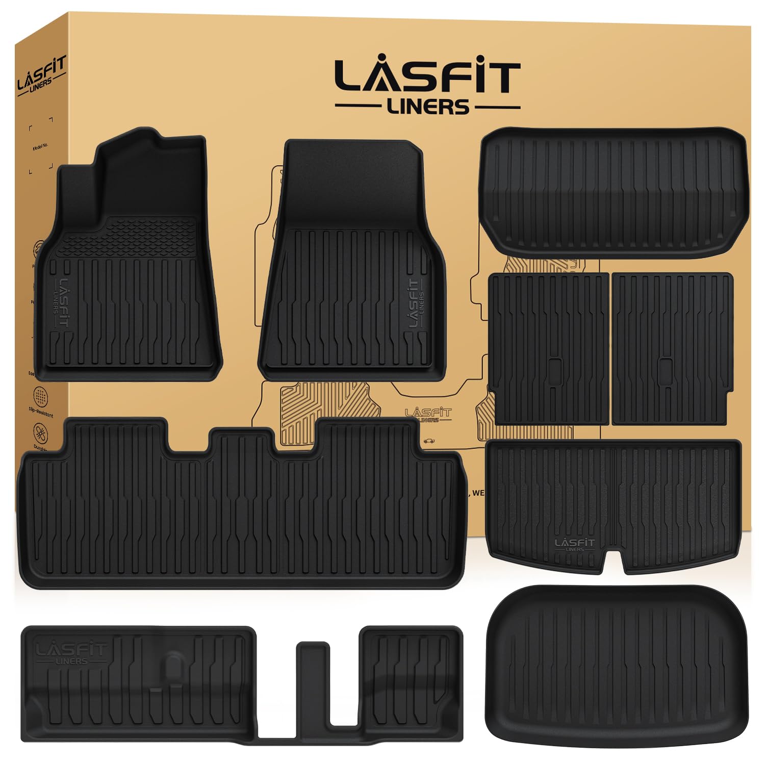 Photo 1 of LASFIT Floor Mats for Tesla Model Y 7-Seat 2020-2025