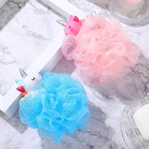 Miniatura 4 de Esponja exfoliante de esponja de ducha de unicornio para ducha, esponja de baño, esponja de baño para limpieza profunda, esponja de baño de lufa, 2