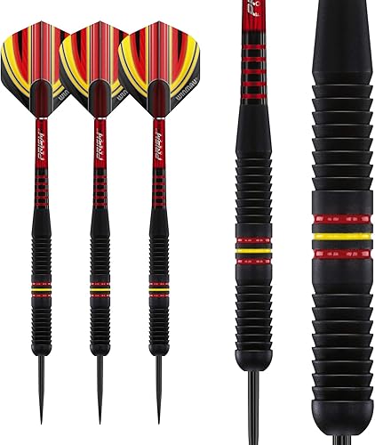 Miniatura 5 de WINMAU Outrage 20-23 Gram Brass Darts Set with Prism Flights and Shafts (Stems)