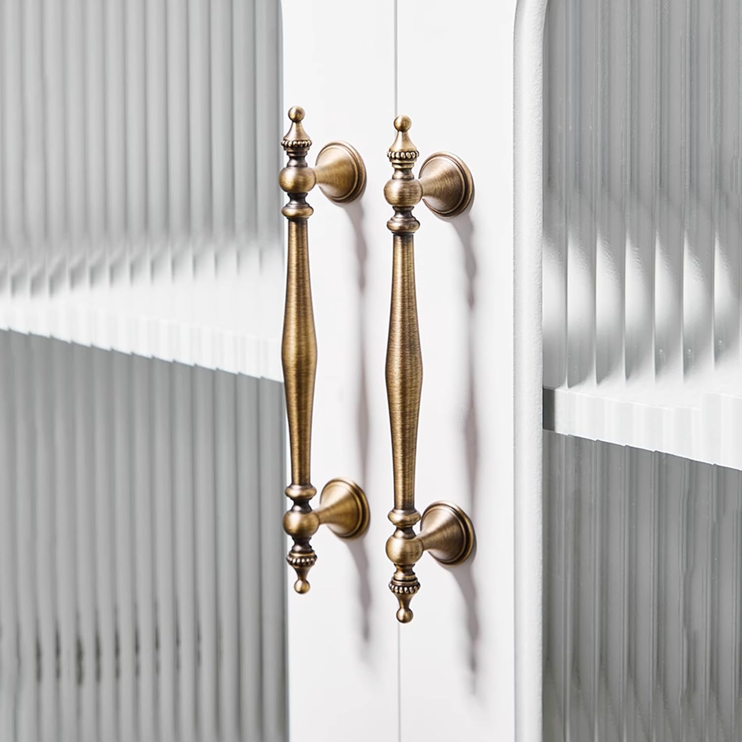 MFYS 5"" Solid Brass Drawer Knobs Pulls Antique Retro Bronze Cabinet Pull Handle Bedroom Pulls Dresser Door Handle Pull Shoe Cabinets (5"" Hole to Hole), like the photo shows