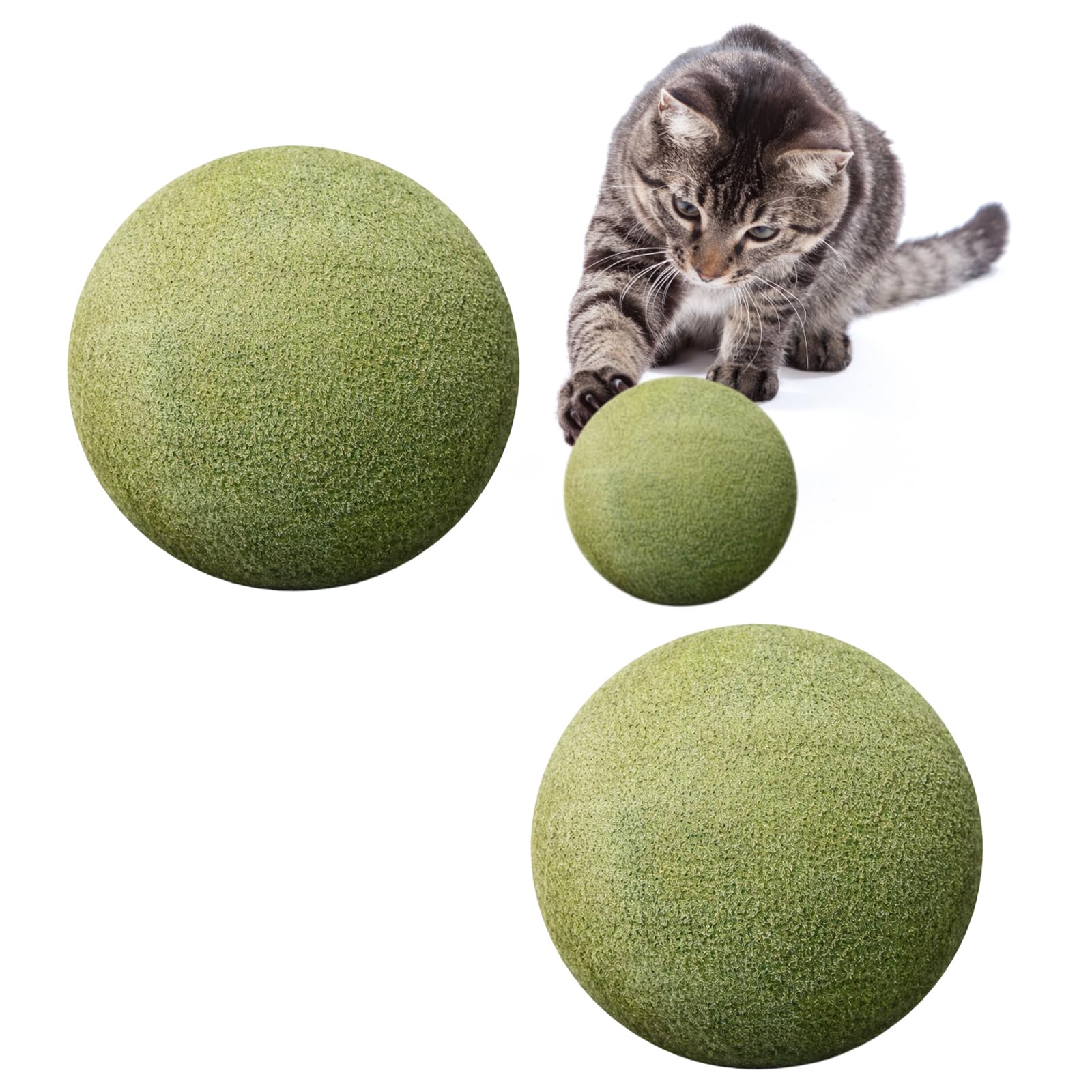 YcsRnn 2Pcs Catnip Balls, Catnip Bubbles for Cats UK, Large Catnip Balls for Dental Care and Indoor Play, Jumbo Catnip Ball Measuring 10 Cm