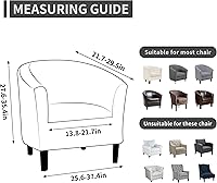 Vista 5 de Easy-Going Funda elástica para sillón de club de 1 pieza, funda para sofá de bañera de barril, protector de muebles, funda de sofá jacquard, marrón