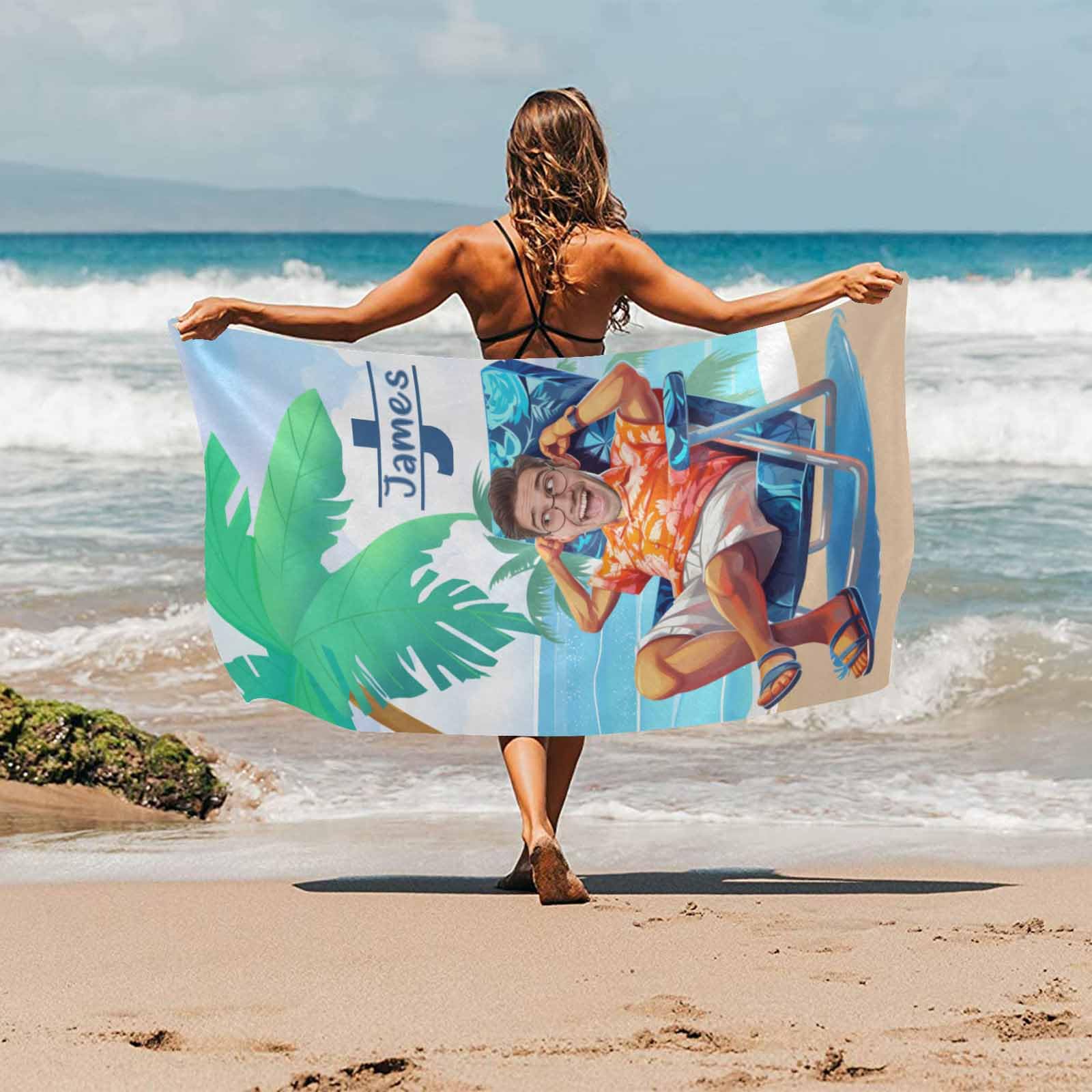 Amazon.com: Artsadd Personalized Beach Towel with Photo, Funny
