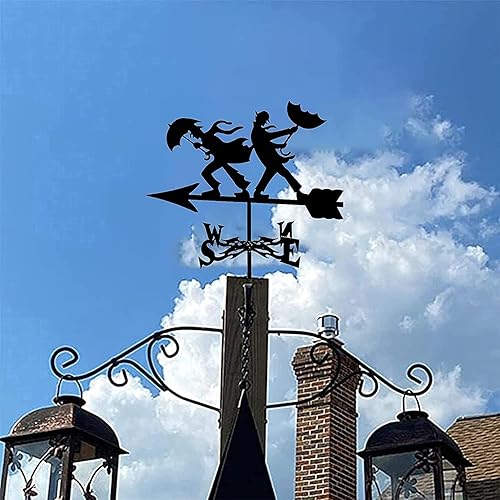 Miniatura 6 de Weather Vane Art Decor Weather Vane Stainless Steel Wind Vane Durable Wind Direction Indicator Weathercock Measuring Tools for Garden Patio Yard