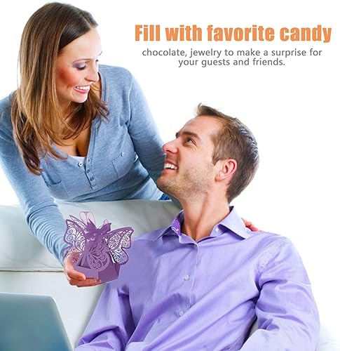 Miniatura 7 de Pocreation Caja de dulces, cajas de regalo, 100 unidades, caja europea, cajas de azúcar y chocolate, decoración de boda, cajas de regalo de boda,