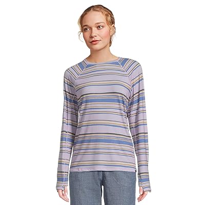 L.L.Bean Everyday SunSmart(r) Crew Neck Long Sleeve Stripe T Shirts Women