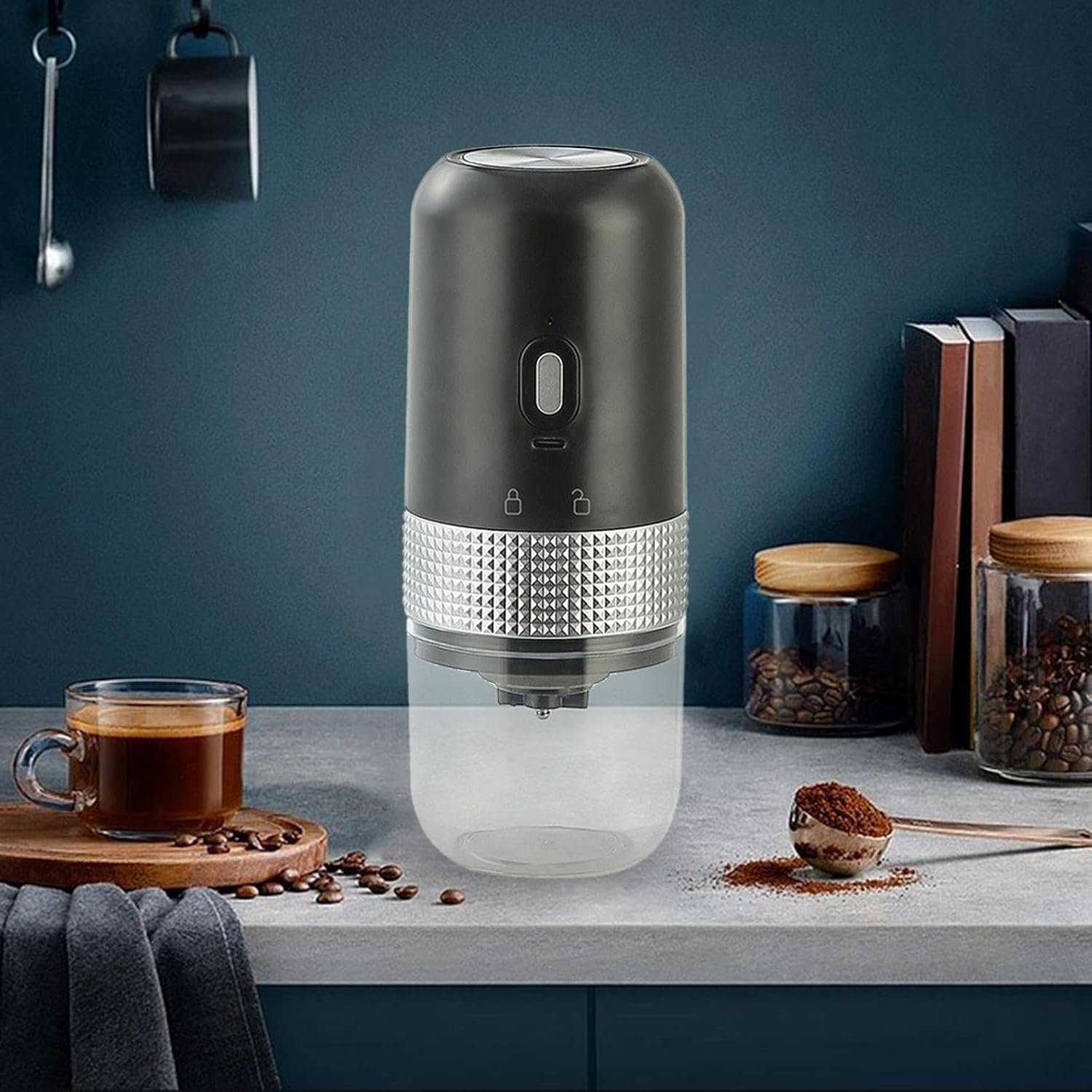 MayMax Maquina de Cafe Portatil Electrica - Cafetera Espresso de Viaje Recargable USB, Compacta y Ligera, Cafe Cremoso en Cualquier Lugar, Ideal Coche y Camping