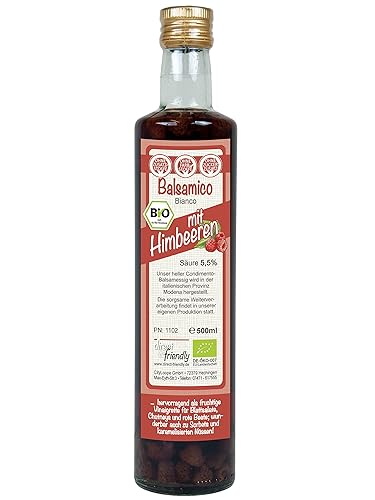 direct&friendly Bio Himbeer Essig, Condimento Balsamico mit ganzen Himbeeren (500