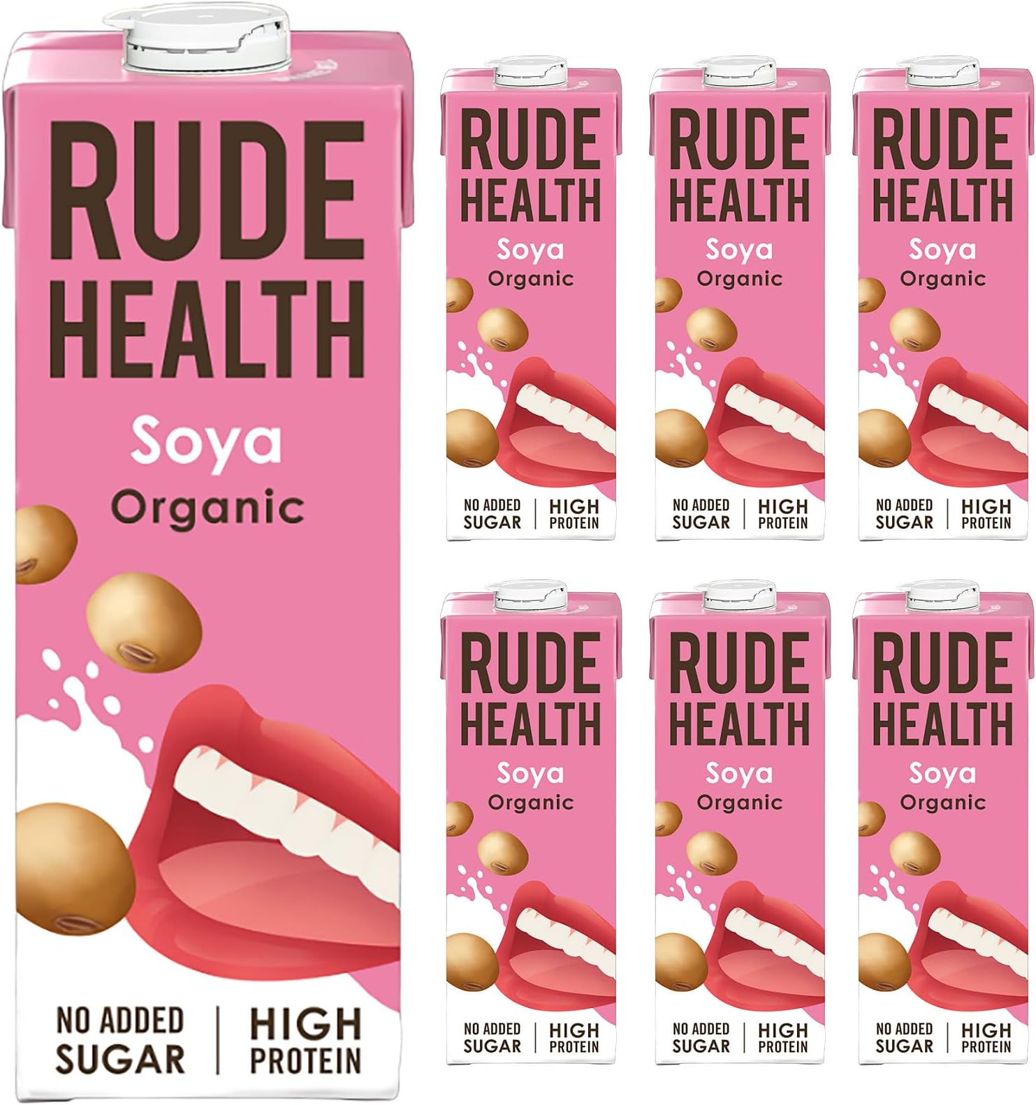 6 x 1 Litre Organic Soya Dairy-Alt Milk, 100% Natural Organic Drink, Lactose Free, Dairy Free & Gluten-Free, Unsweetened, Award-Winning, Healthy & Vegan, 100% Recyclable Pack