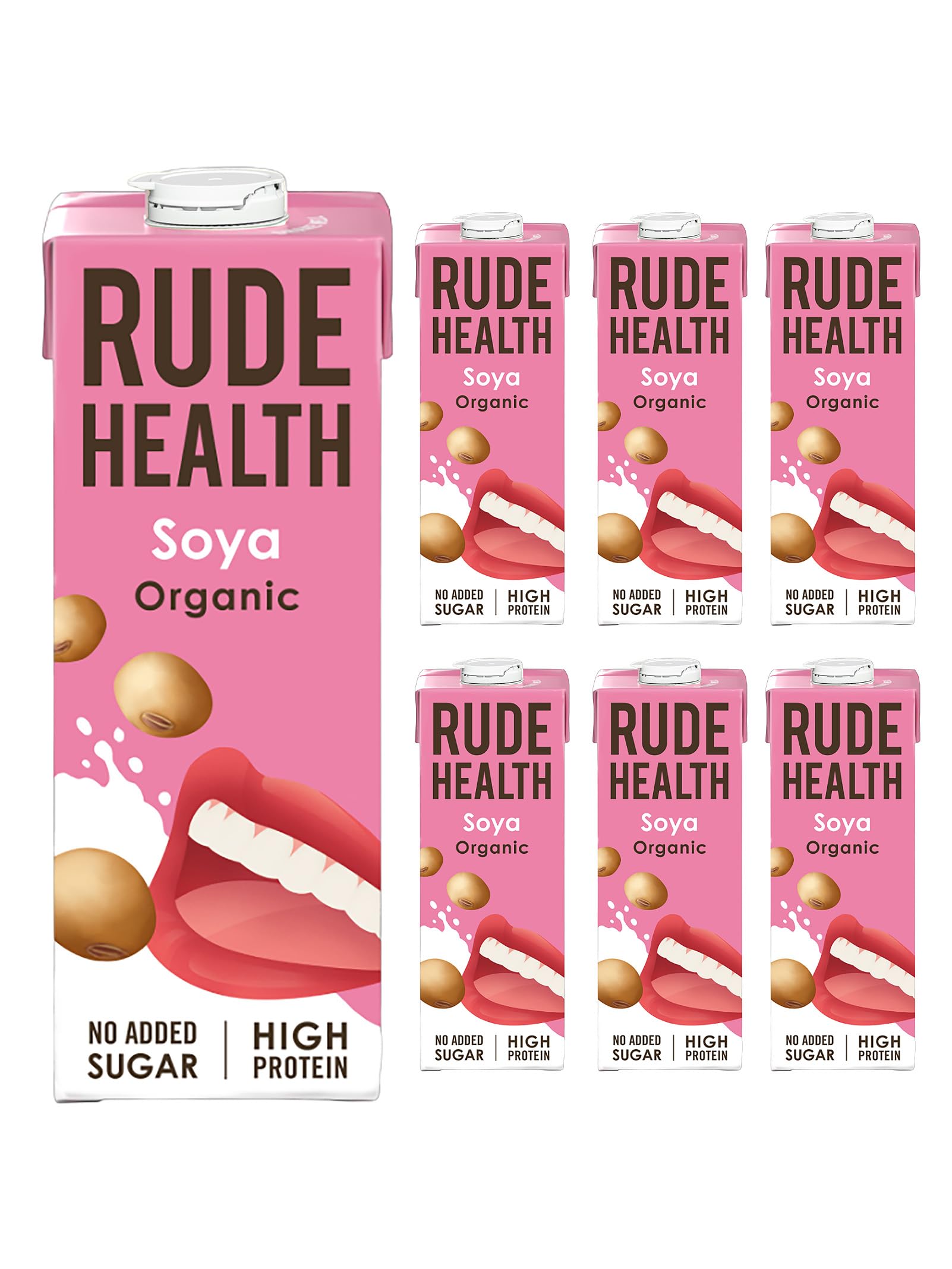 Rude Health 6 x 1 Litre Organic Soya Drink, Dairy Free Milk Alternative