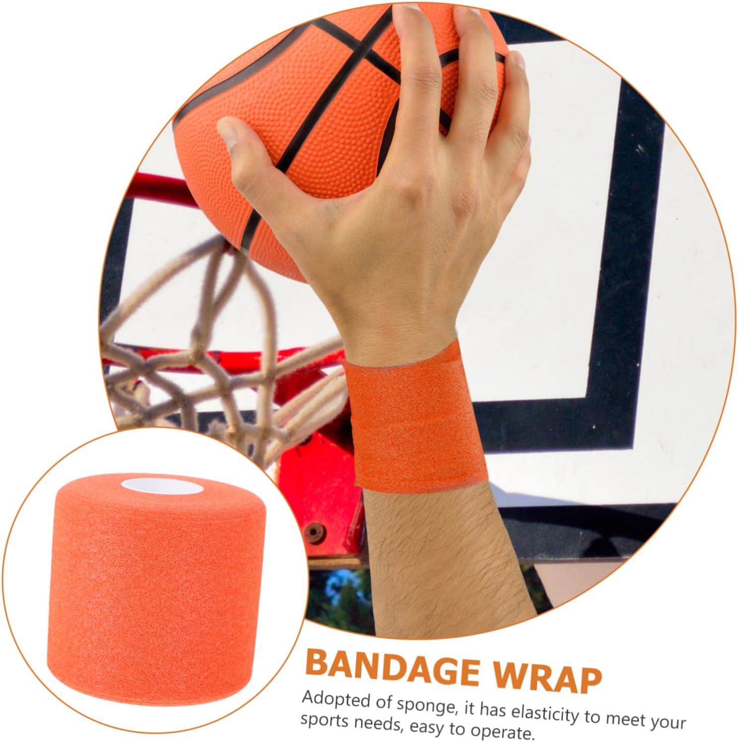 4rolls Elastic Bandage Tape Wrist Protective Wraps for Sports Badminton Tennis Gauze Tape